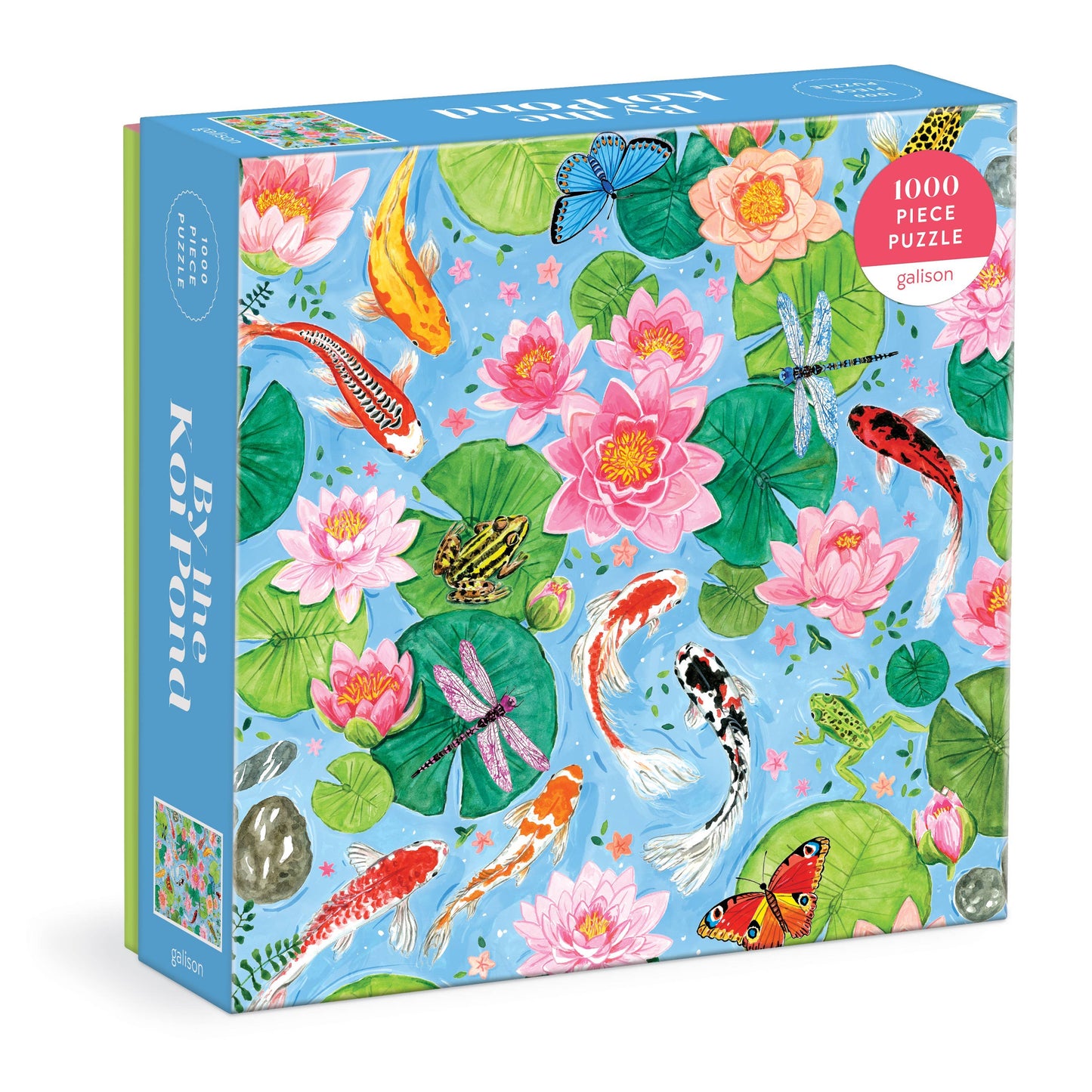 By the Koi Pond 1000 Piece Puzzle in a Square Box