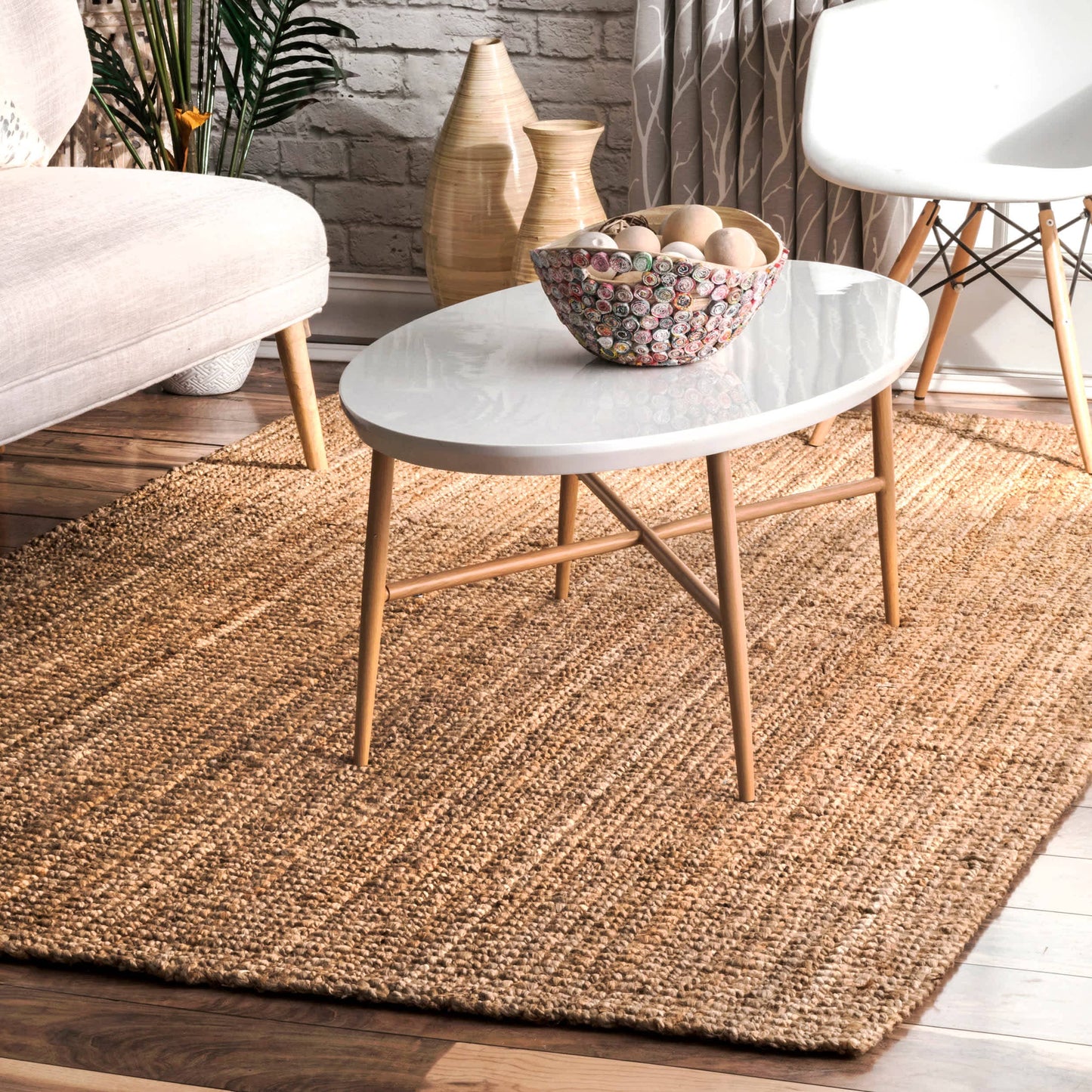 Ashli Solid Jute Area Rug