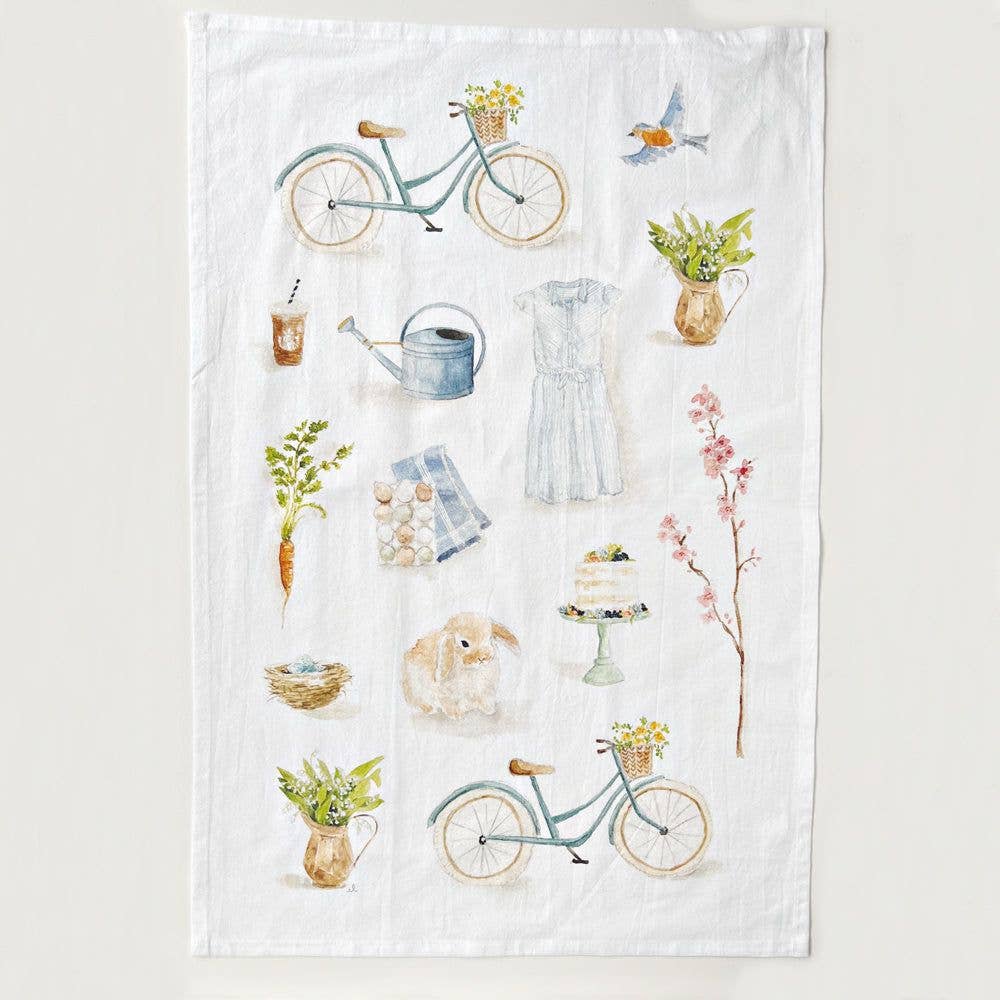 springtime tea towel