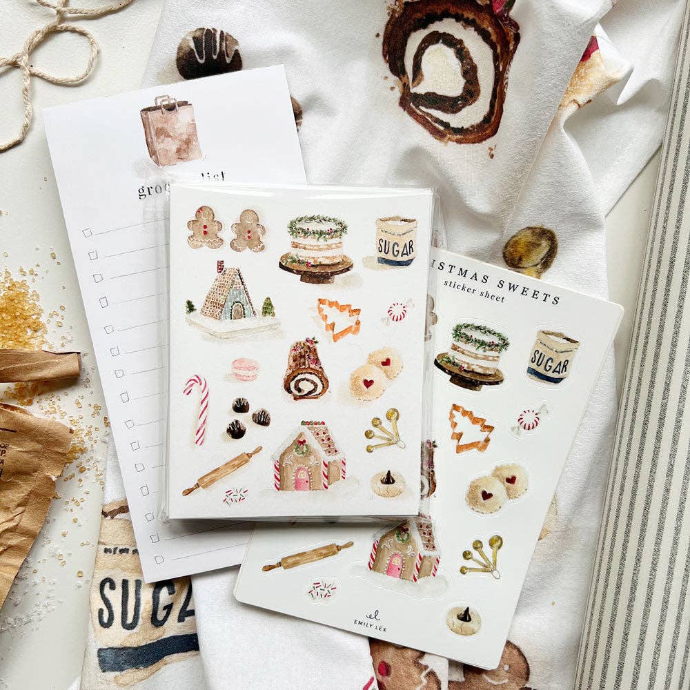 christmas sweets tea towel