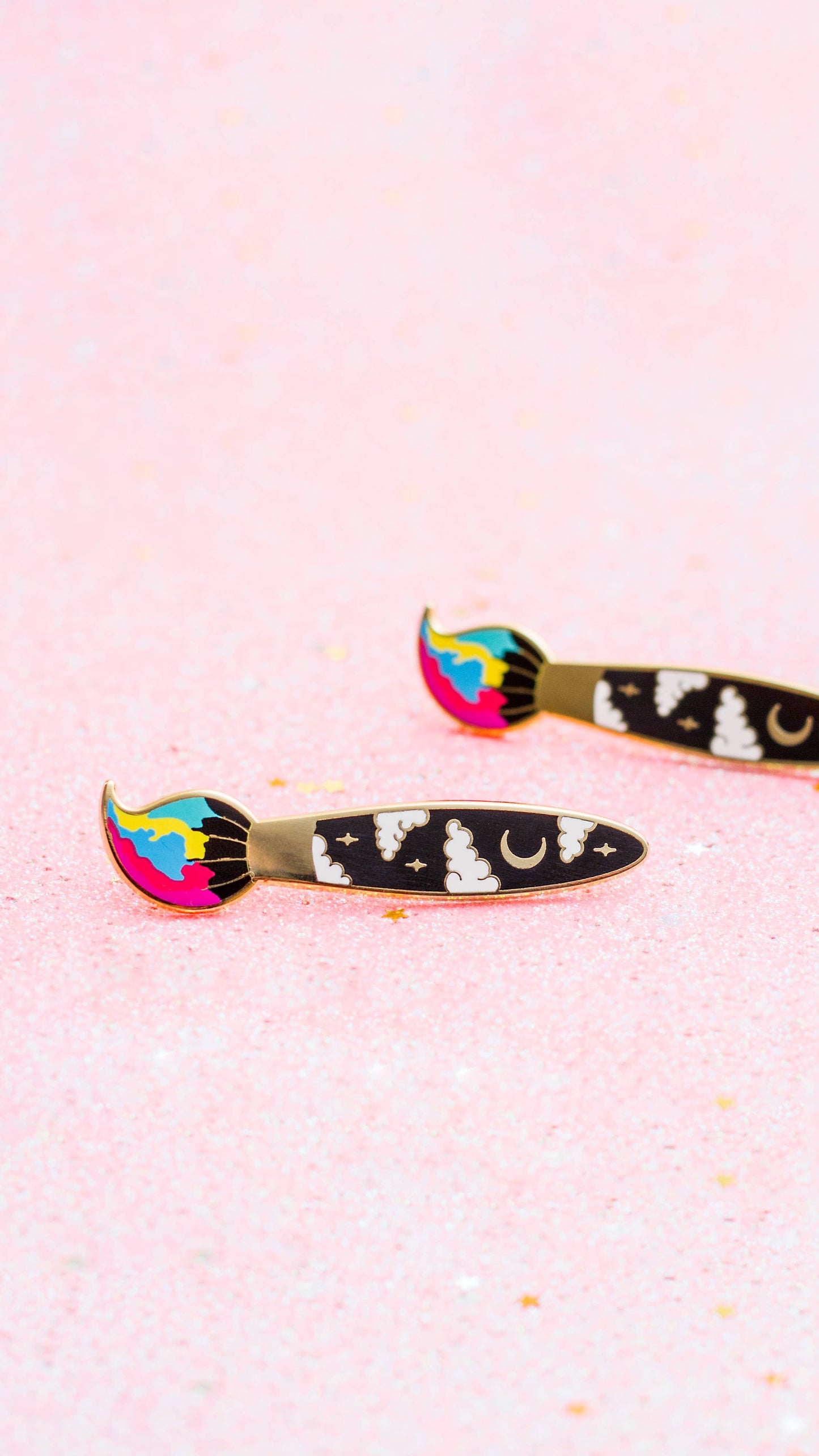 Rainbow Paint Brush Enamel Pin, Artist Gift, Painting Gift
