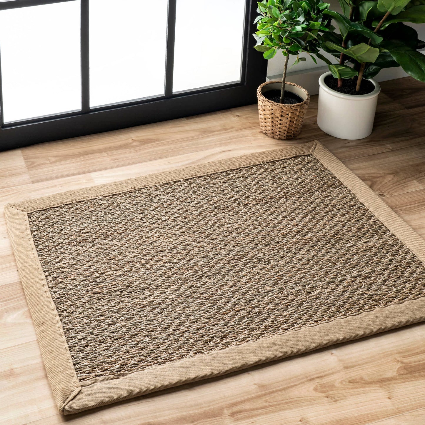 Elijah Seagrass with Border Area Rug