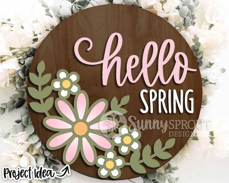 Hello Spring Floral Door Hanger | Paint Kit