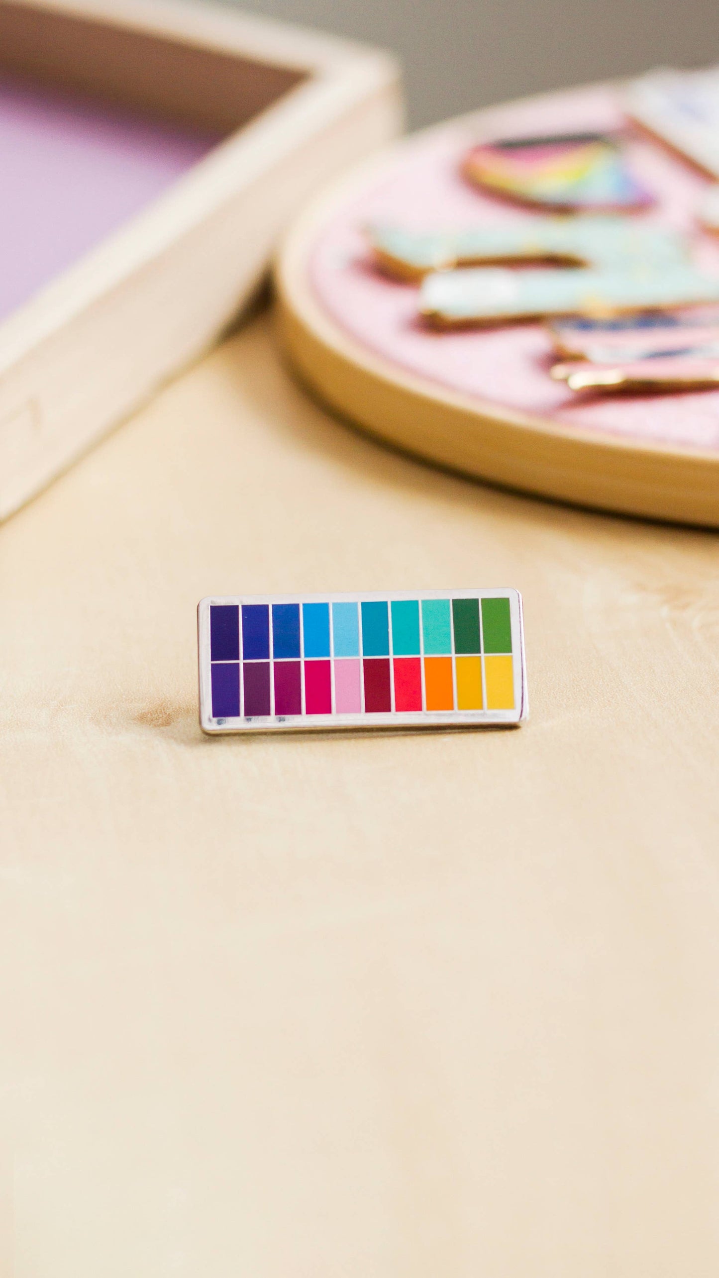 Slim Color Palette Enamel Pin, Watercolor, Painting, Artist