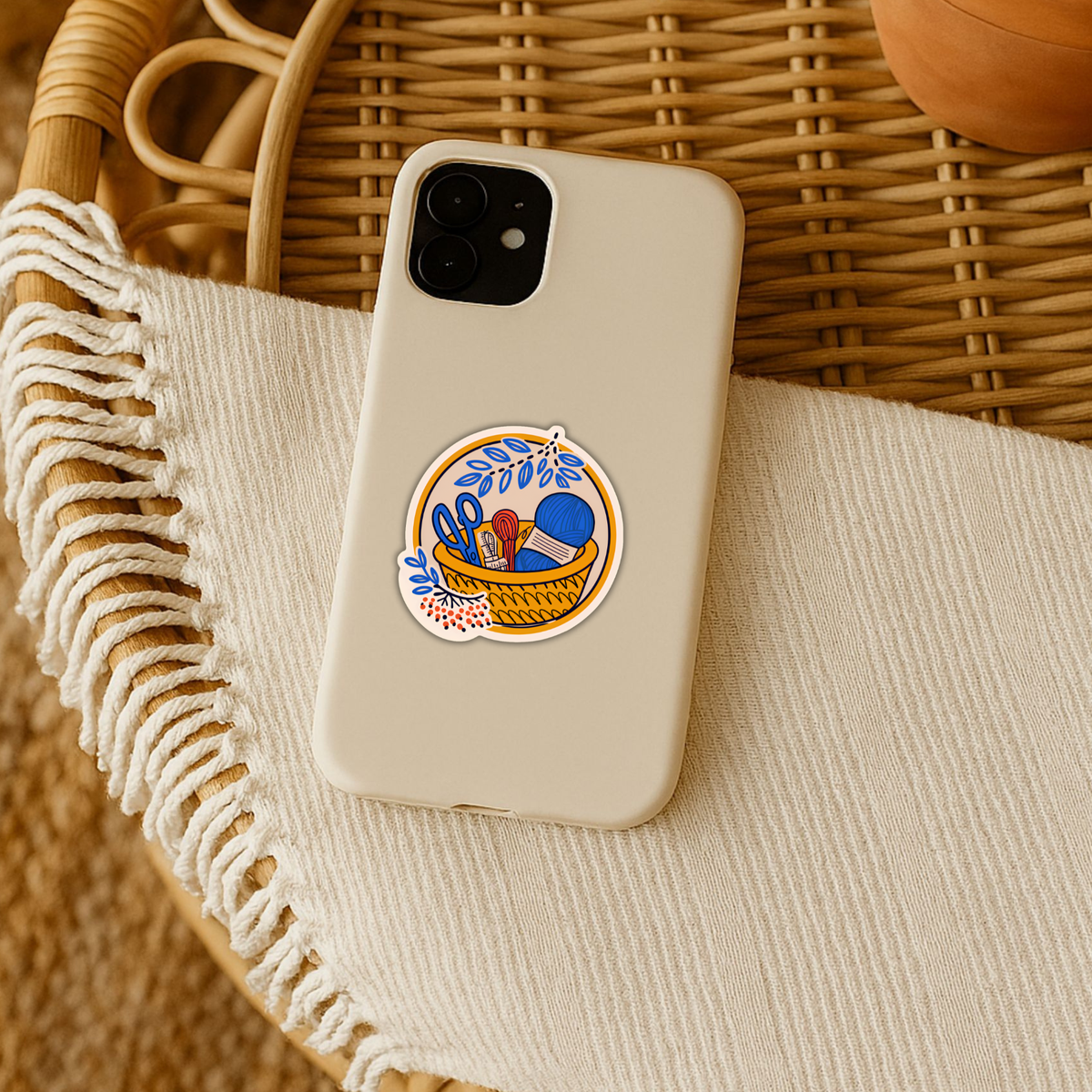 Knitting Basket Sticker