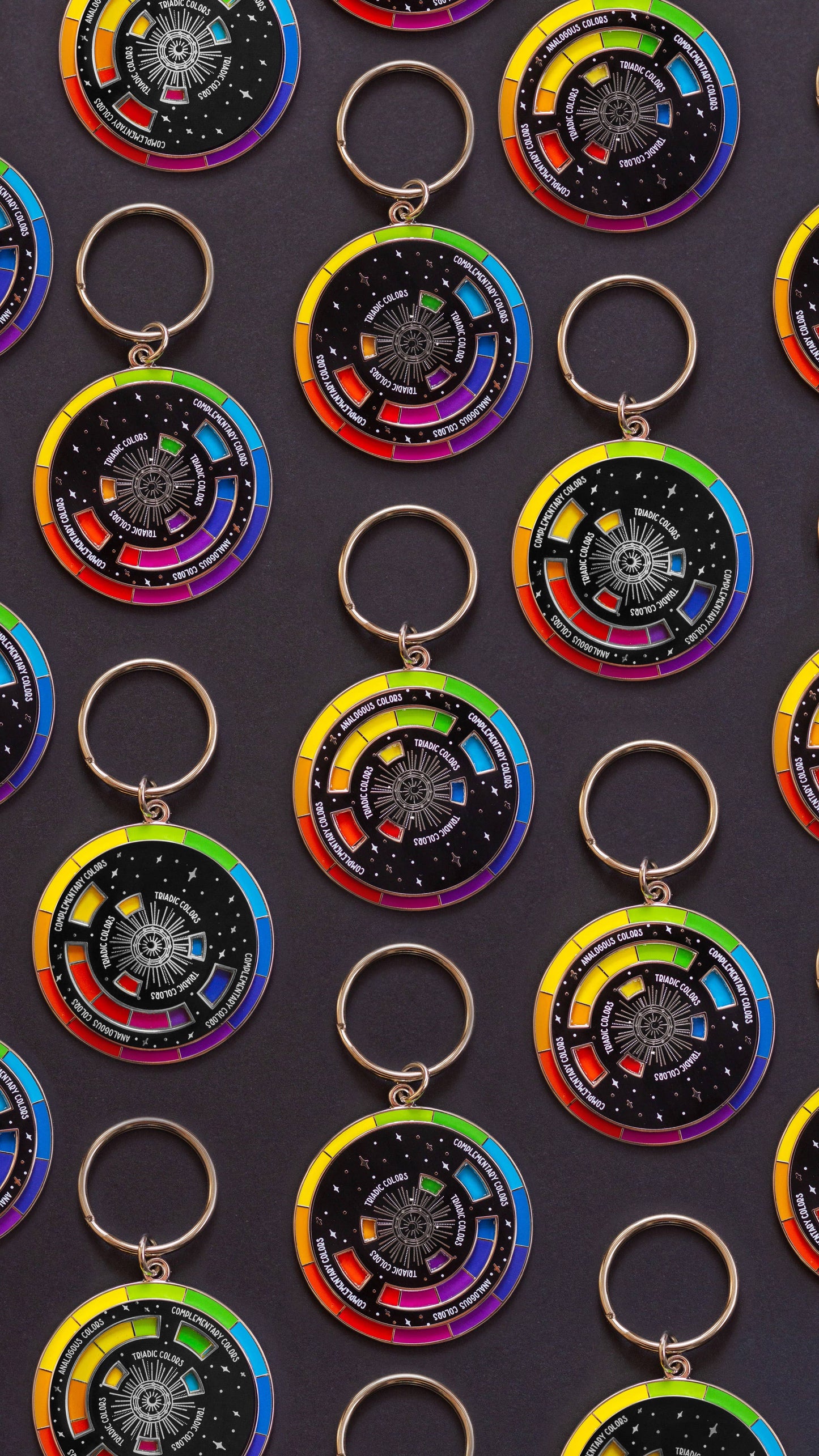 Color Wheel© Enamel Keychain BLACK/SILVER