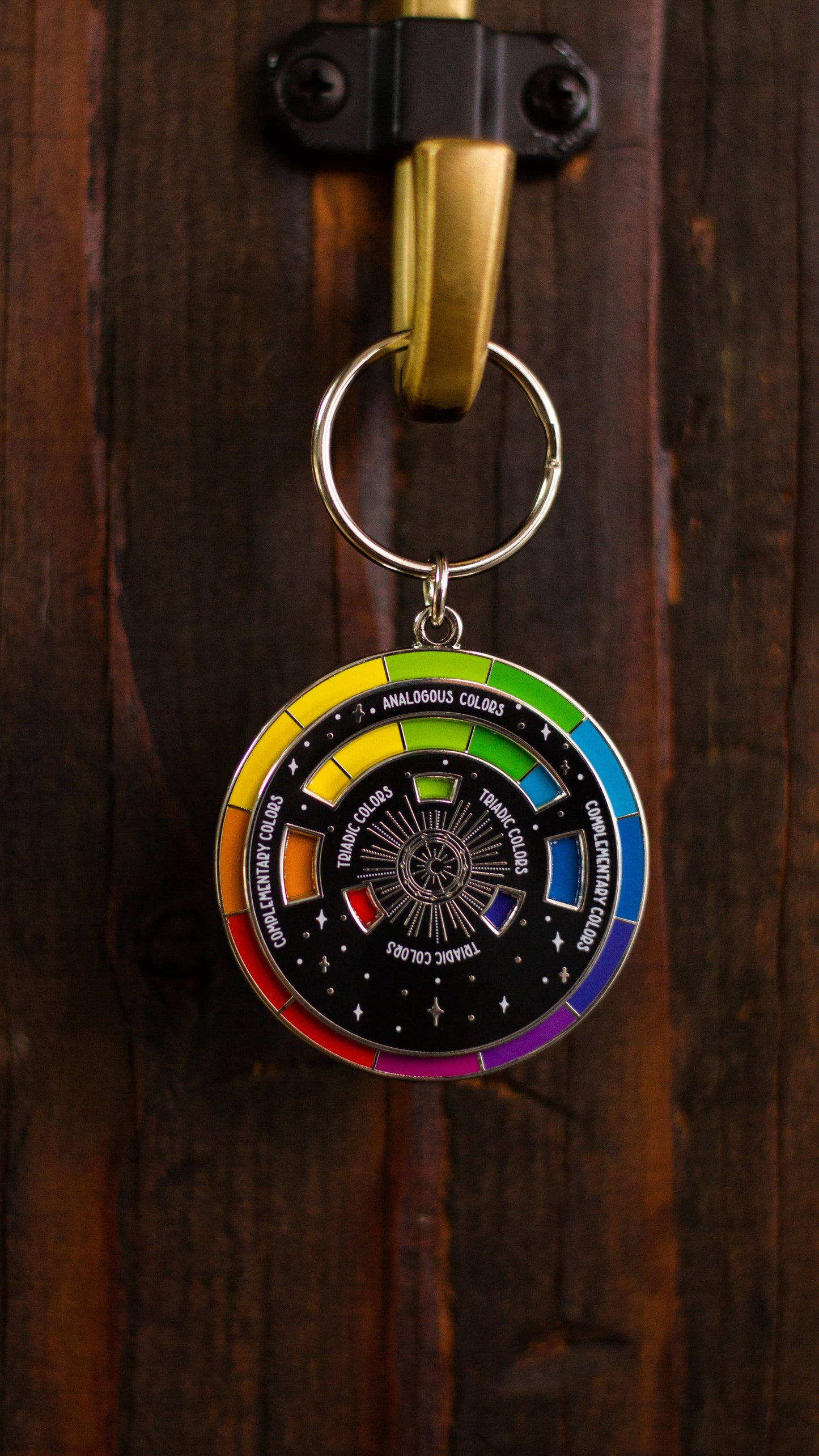 Color Wheel© Enamel Keychain BLACK/SILVER