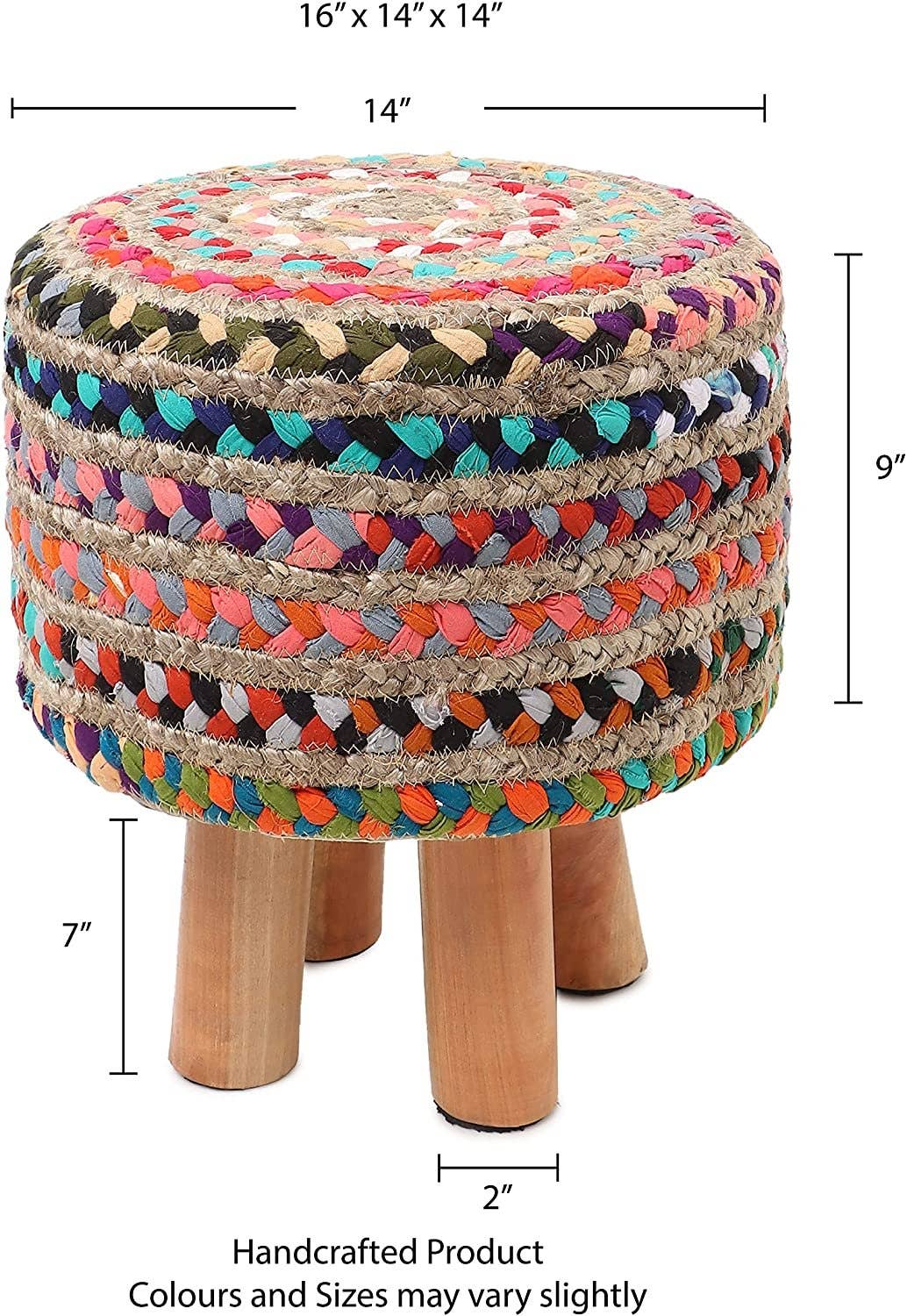 Handmade Wooden Foot Stool (16"x14"x14")