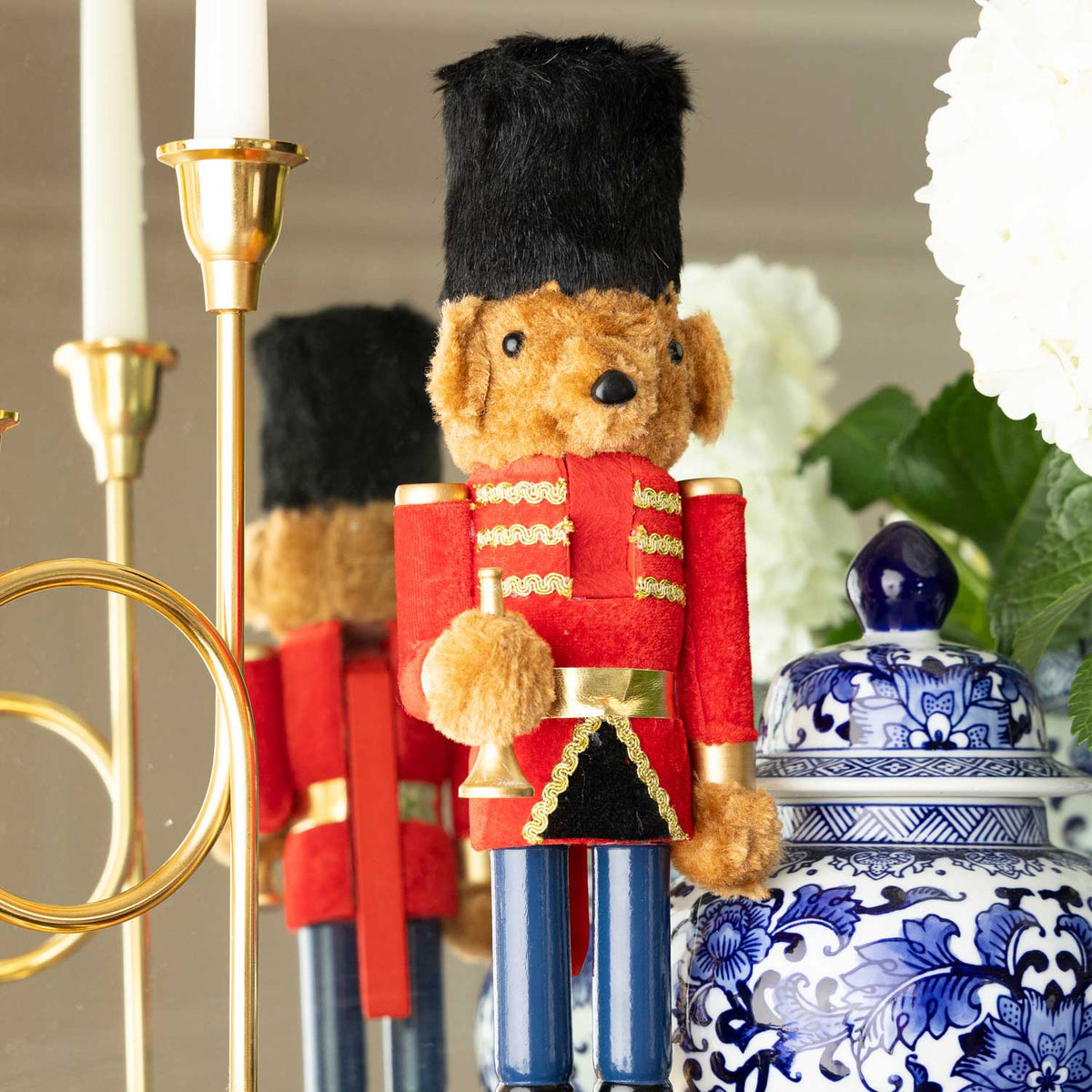 Teddy Bear 15" Hand-Painted Wood Nutcracker