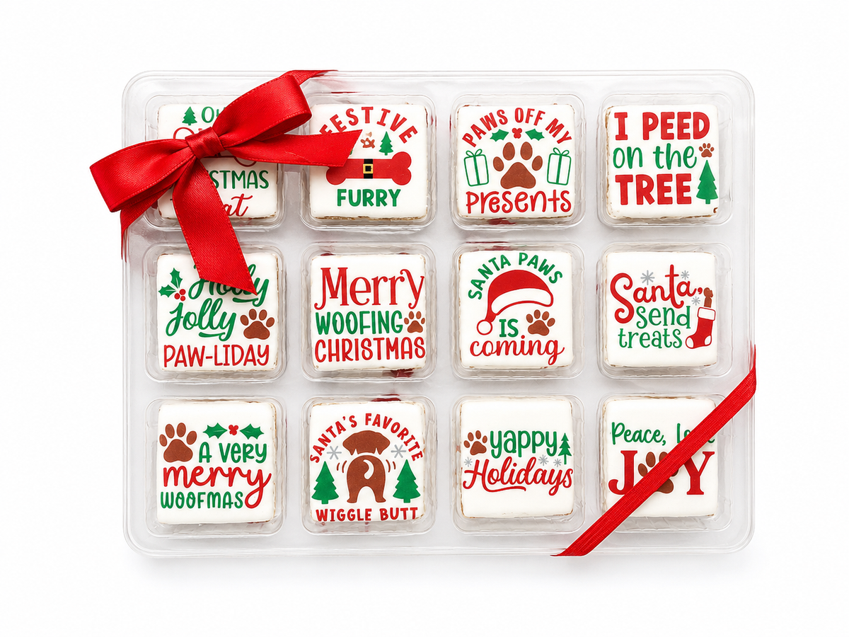 Happy Pawlidays – 24-Piece Holiday Dog Treat Gift Box