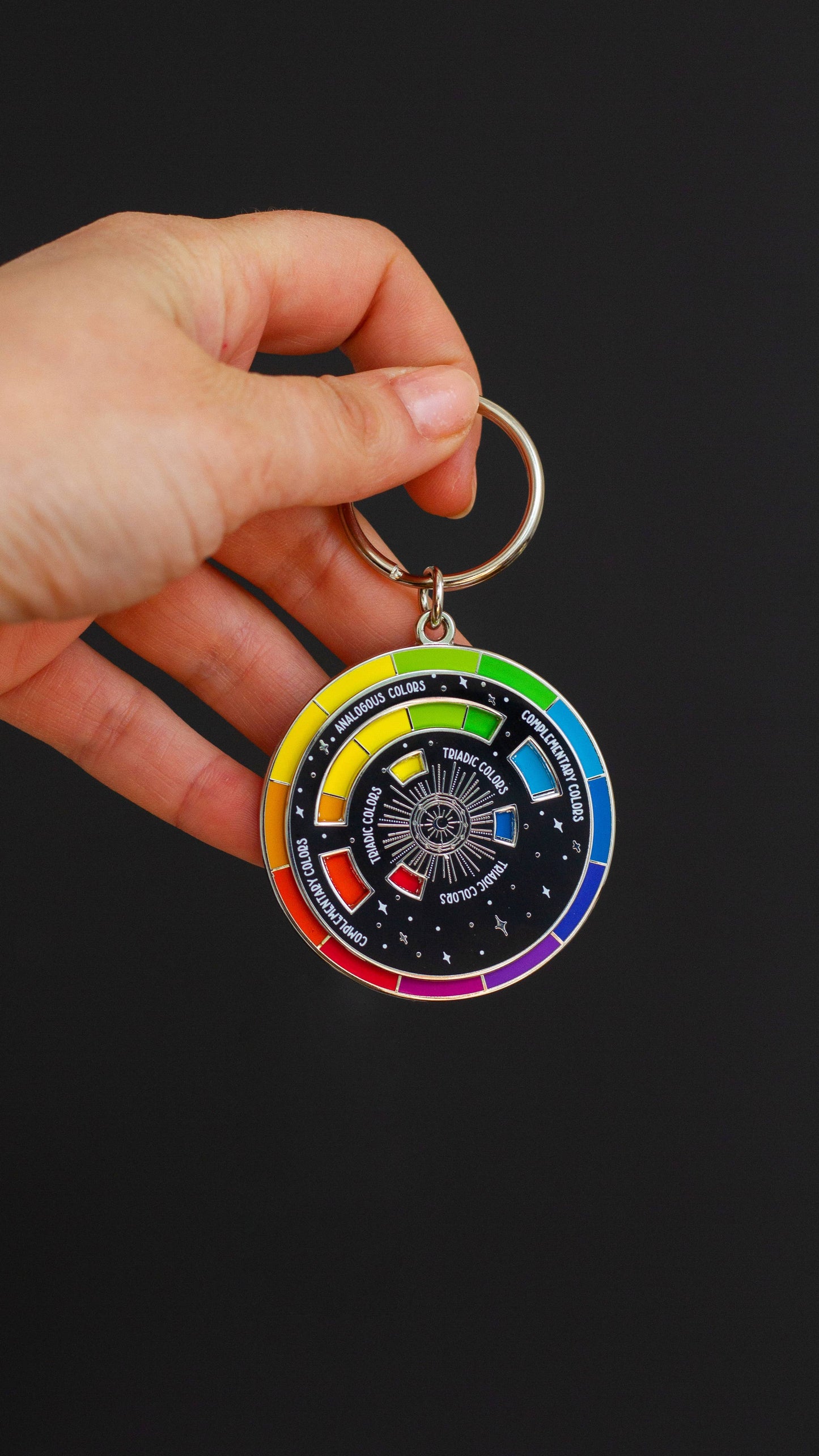 Color Wheel© Enamel Keychain BLACK/SILVER