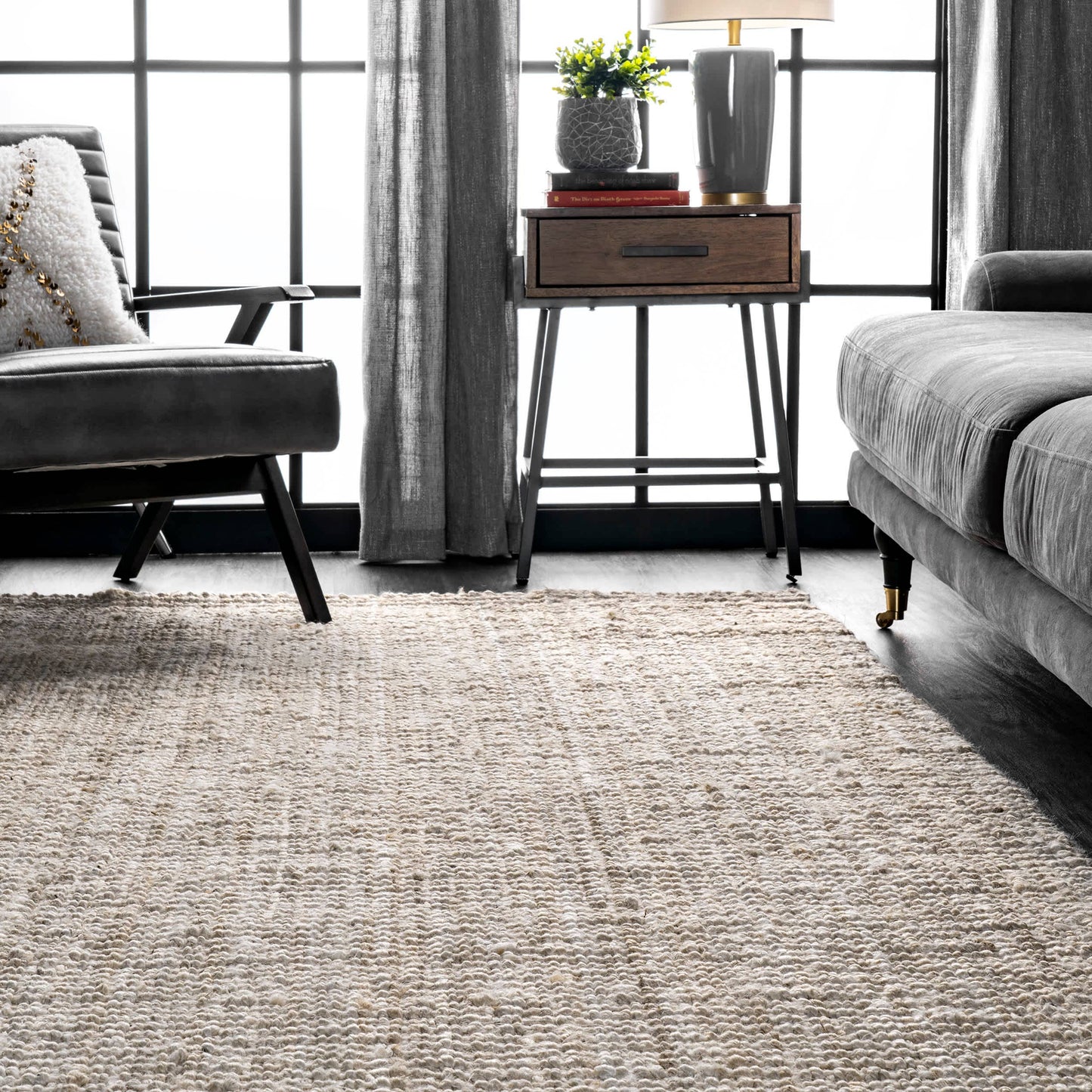 Ashli Solid Jute Area Rug