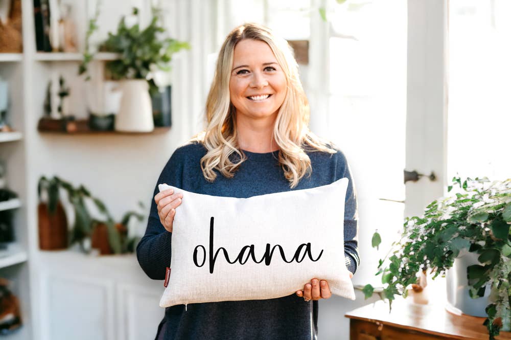 Ohana Family Throw Pillow