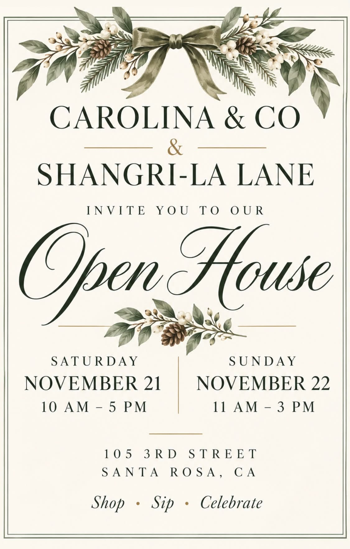 Holiday Open House | November 21 & 22