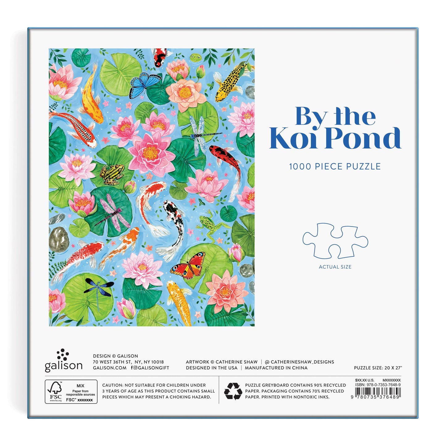 By the Koi Pond 1000 Piece Puzzle in a Square Box