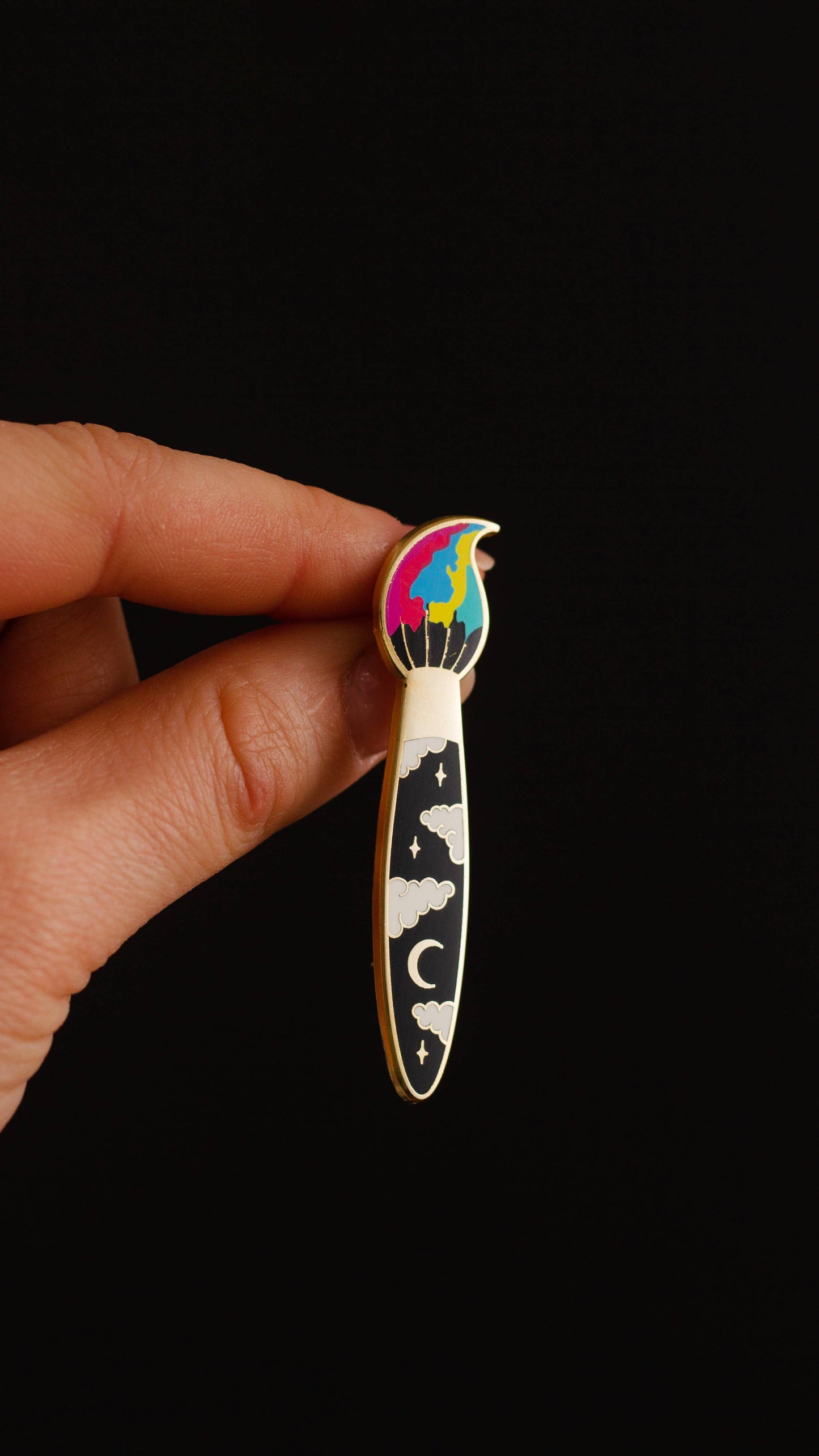 Rainbow Paint Brush Enamel Pin, Artist Gift, Painting Gift