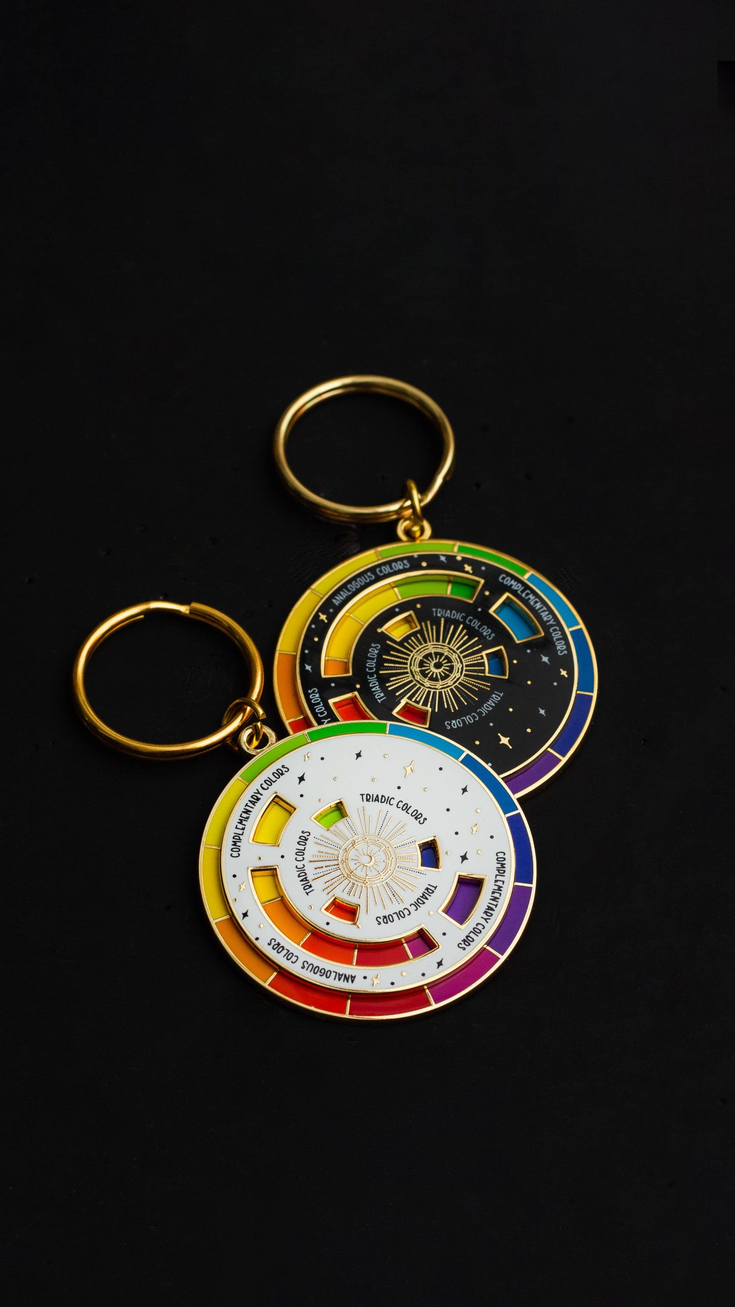 Color Wheel© Enamel Keychain WHITE/GOLD