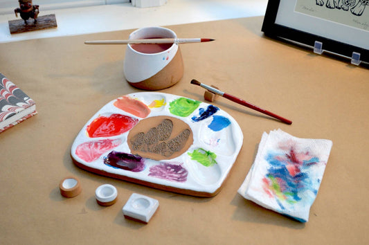 Morel Mushroom Ceramic Paint Palette, Artist Supplies Gifts