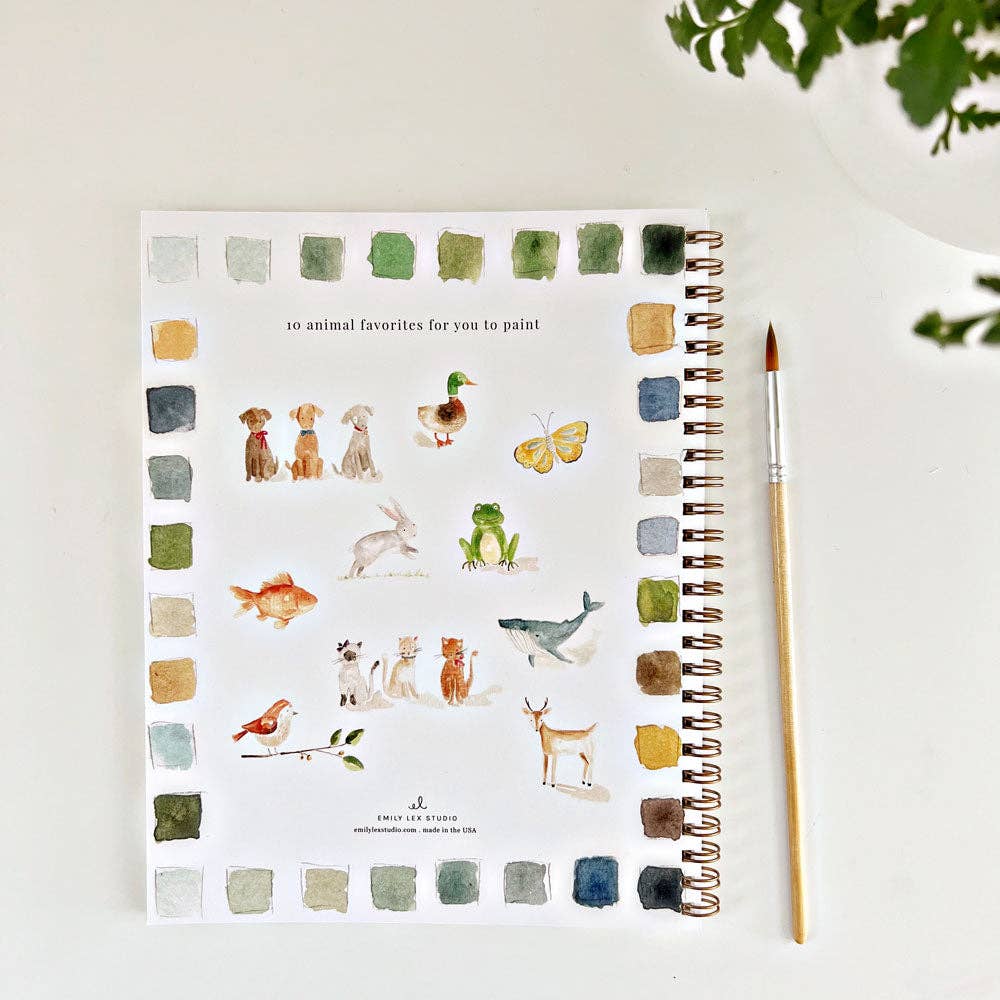 animals watercolor workbook