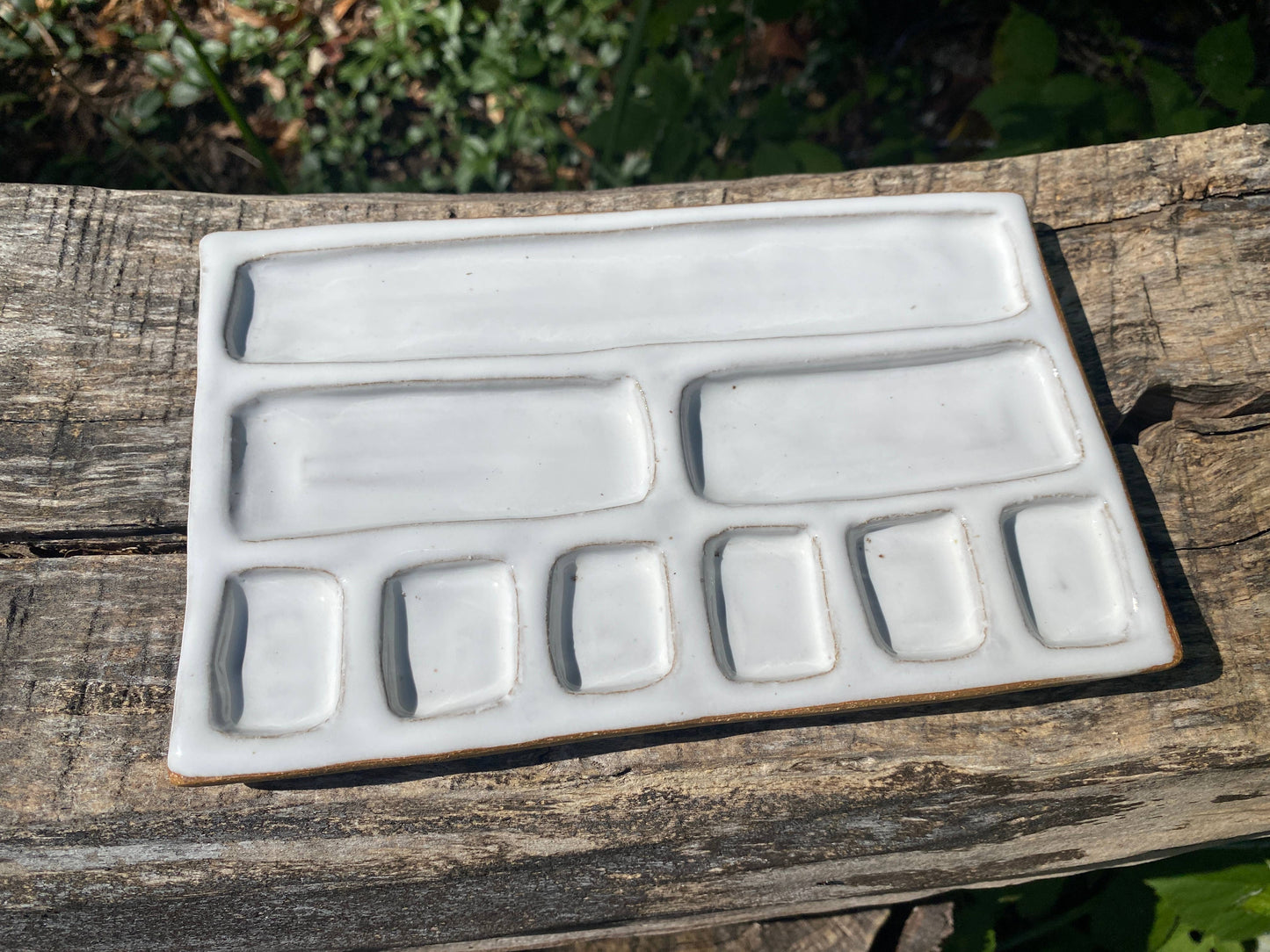 Large 9-Pan Ceramic Artist Paint Palette