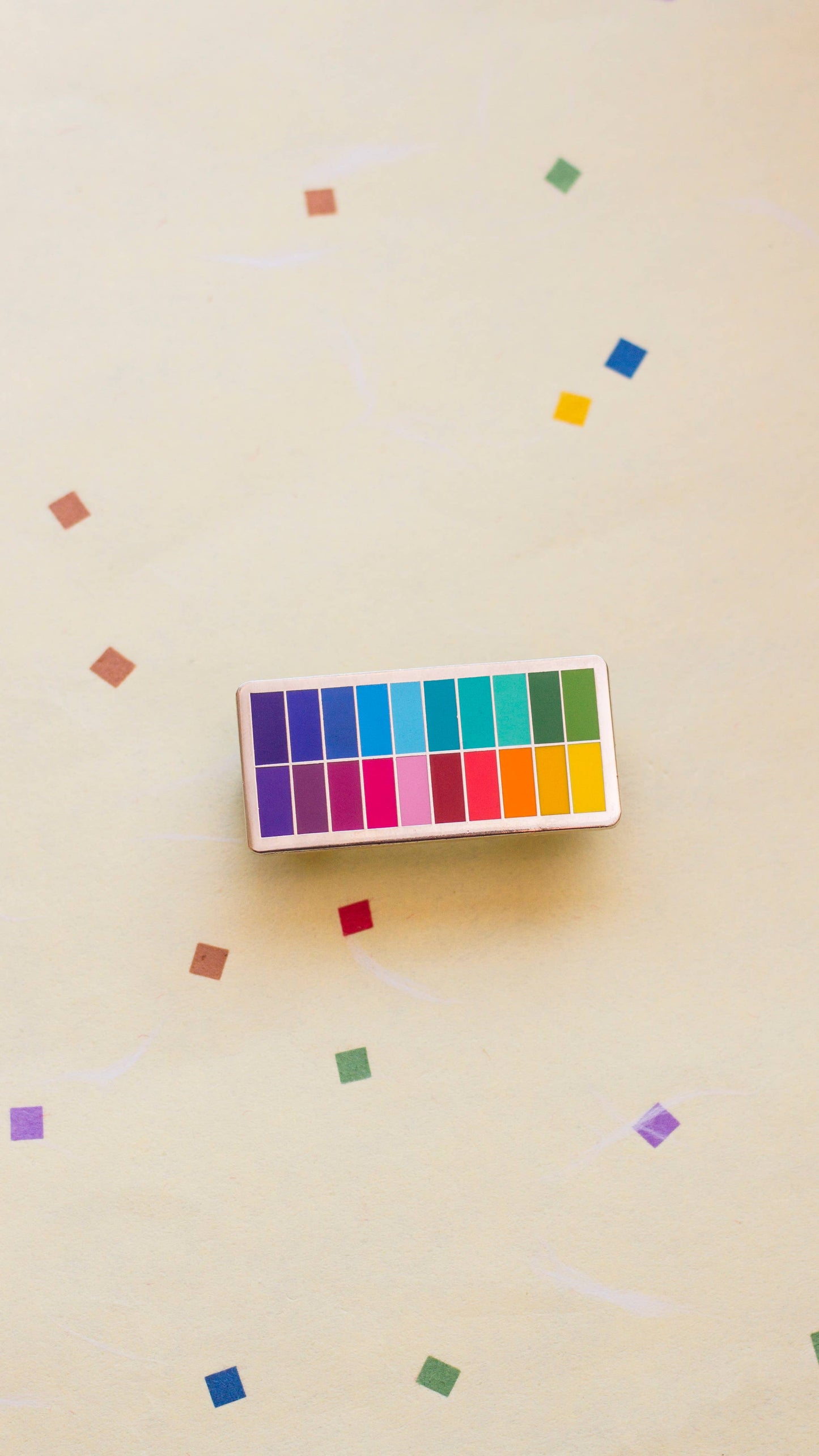 Slim Color Palette Enamel Pin, Watercolor, Painting, Artist