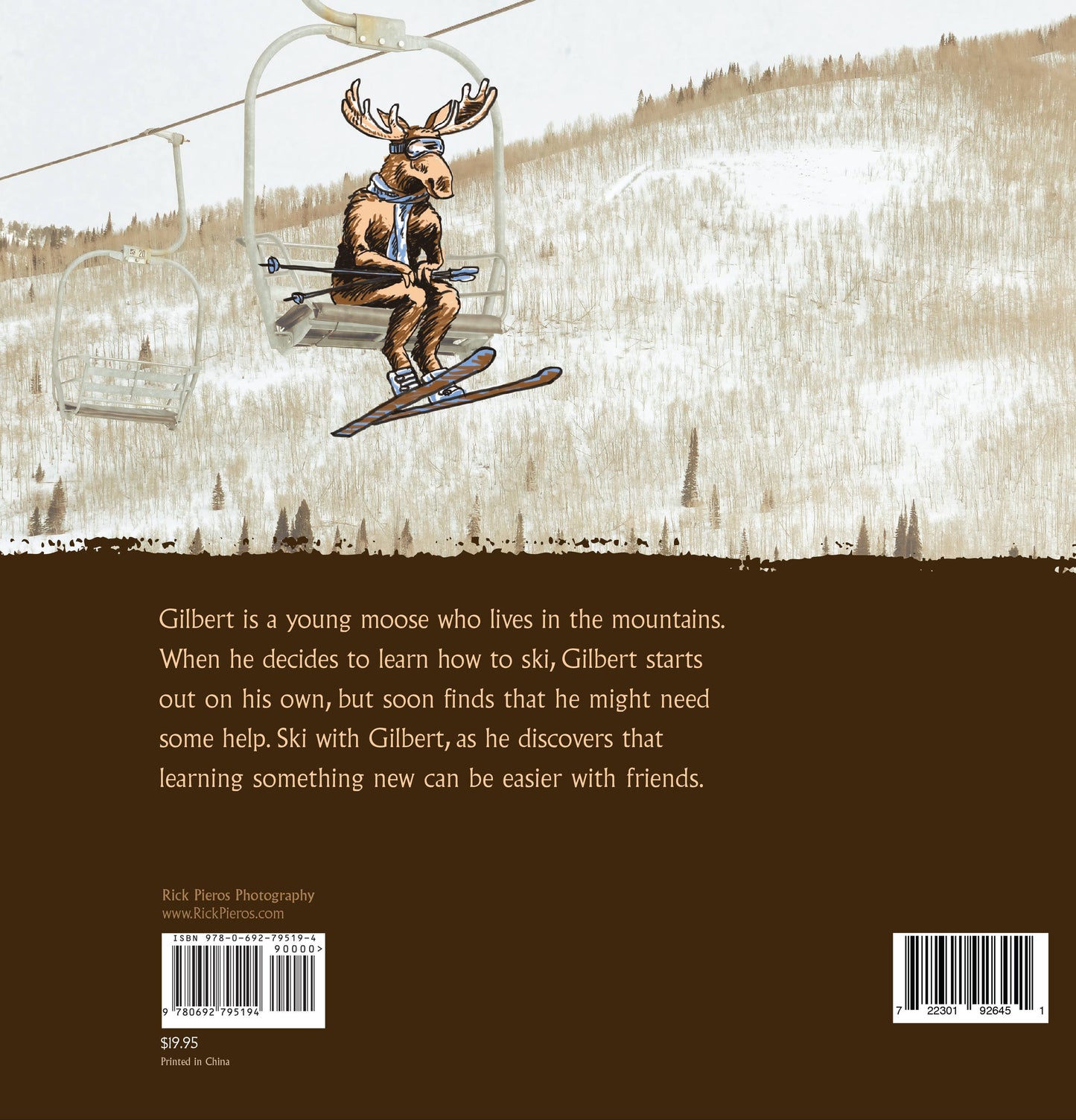 Gilbert the Moose Learns to Ski- childrens book