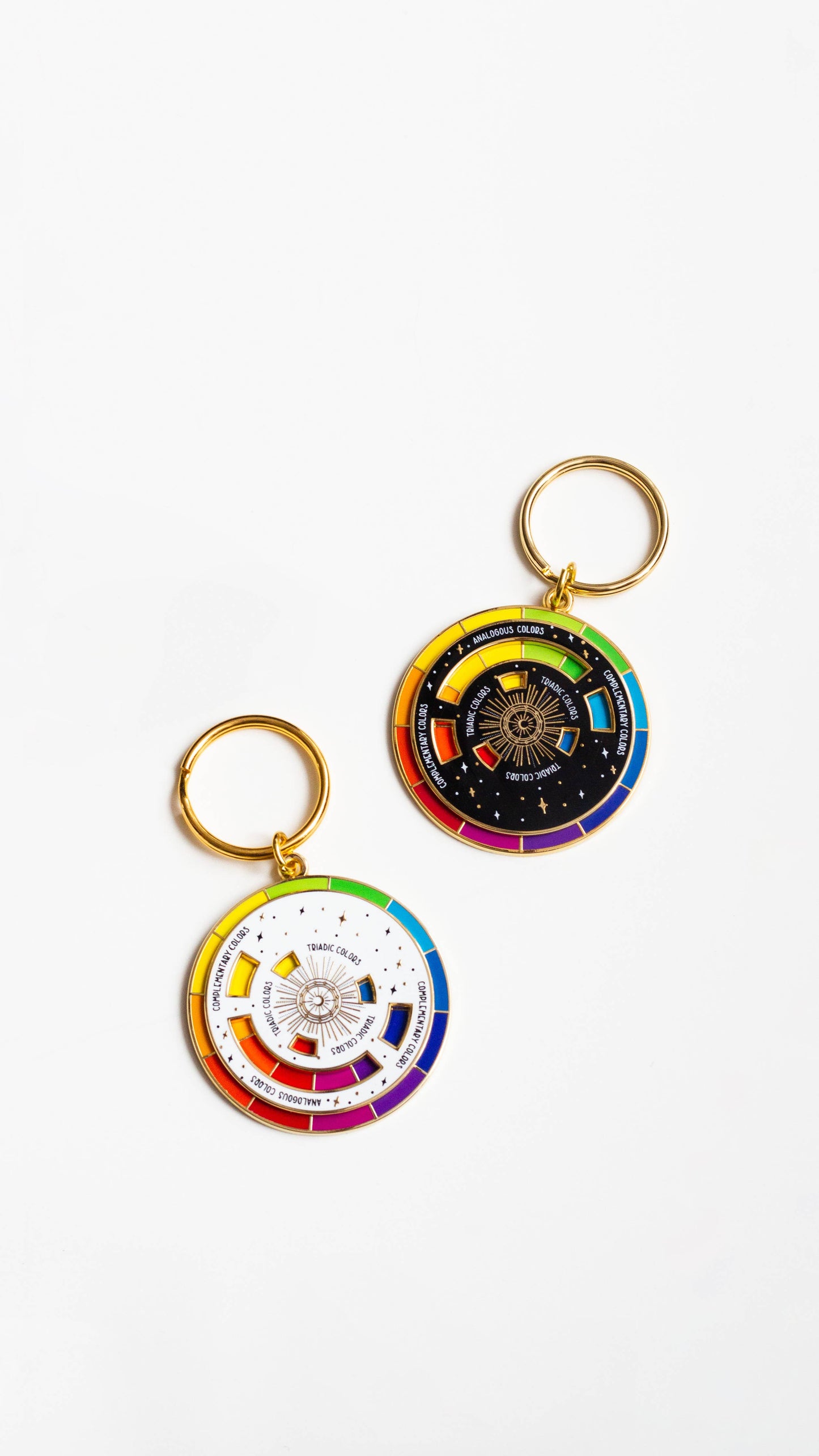 Color Wheel© Enamel Keychain WHITE/GOLD