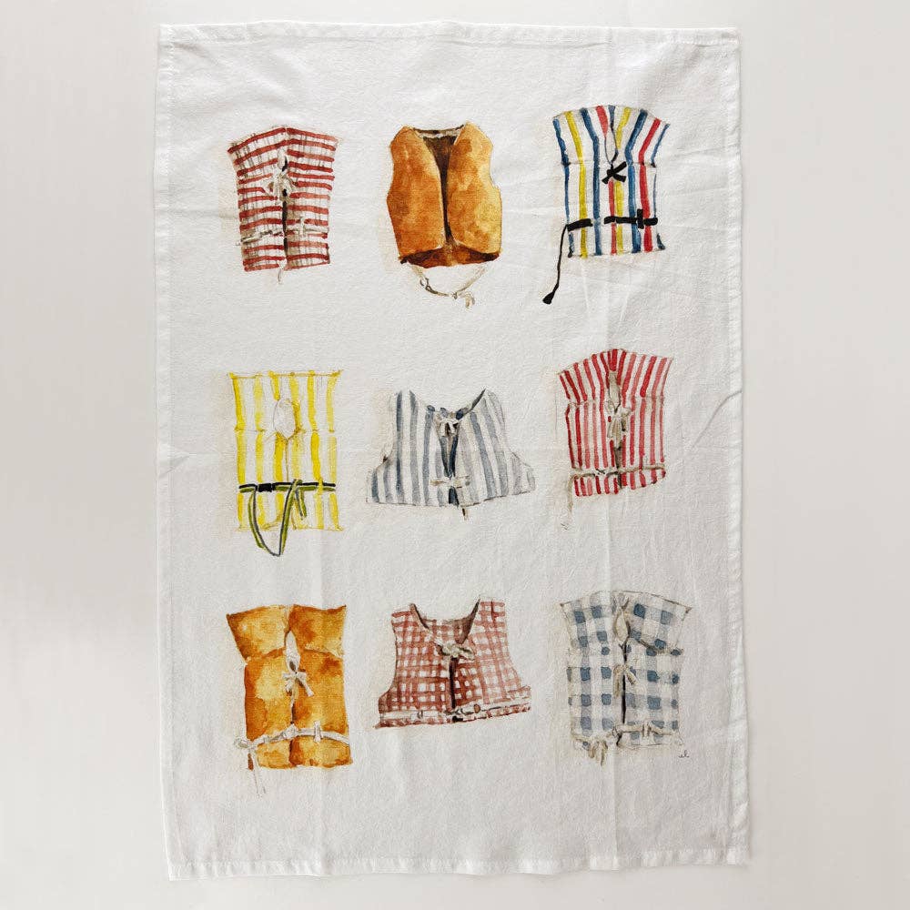 boat coats tea towel