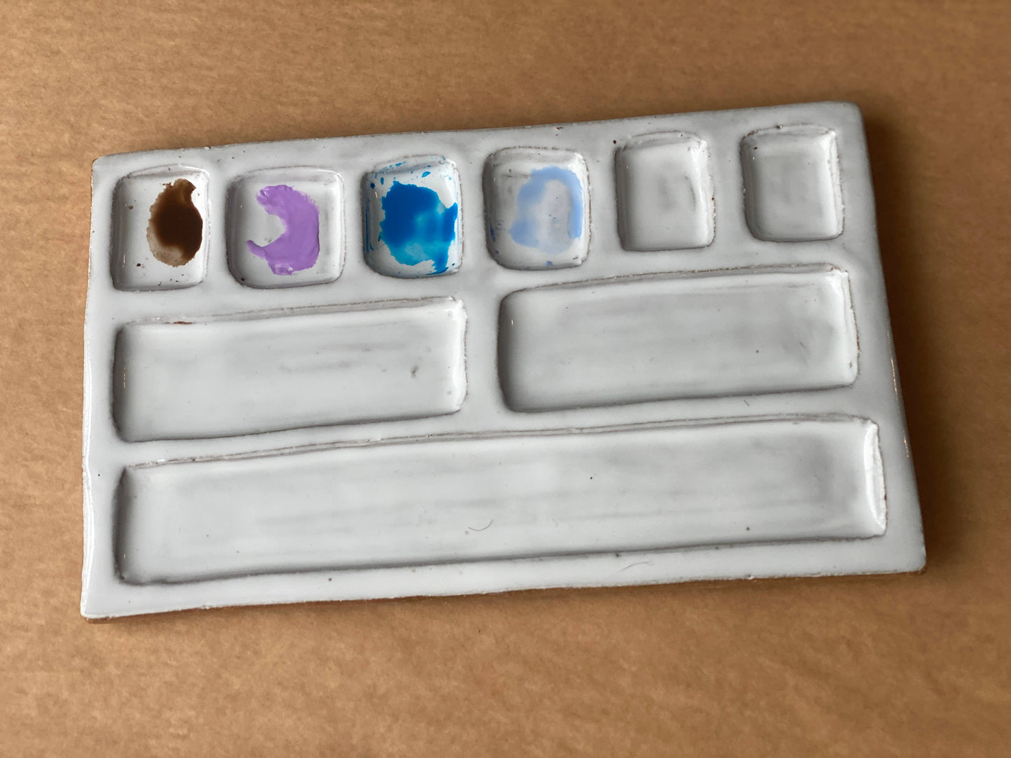 Large 9-Pan Ceramic Artist Paint Palette