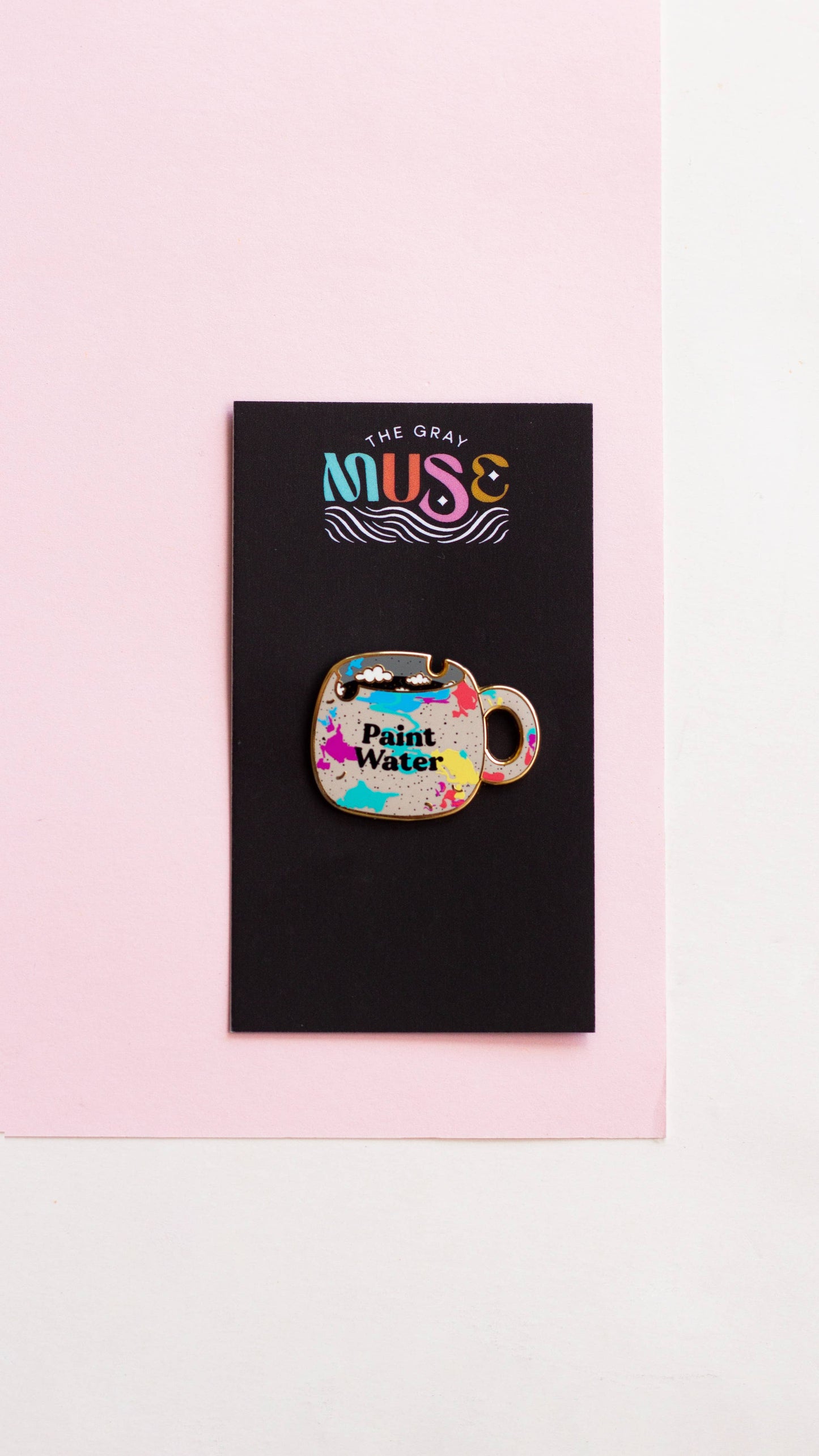 Paint Water Cup Enamel Pin, Watercolor Gift, Artist Gift