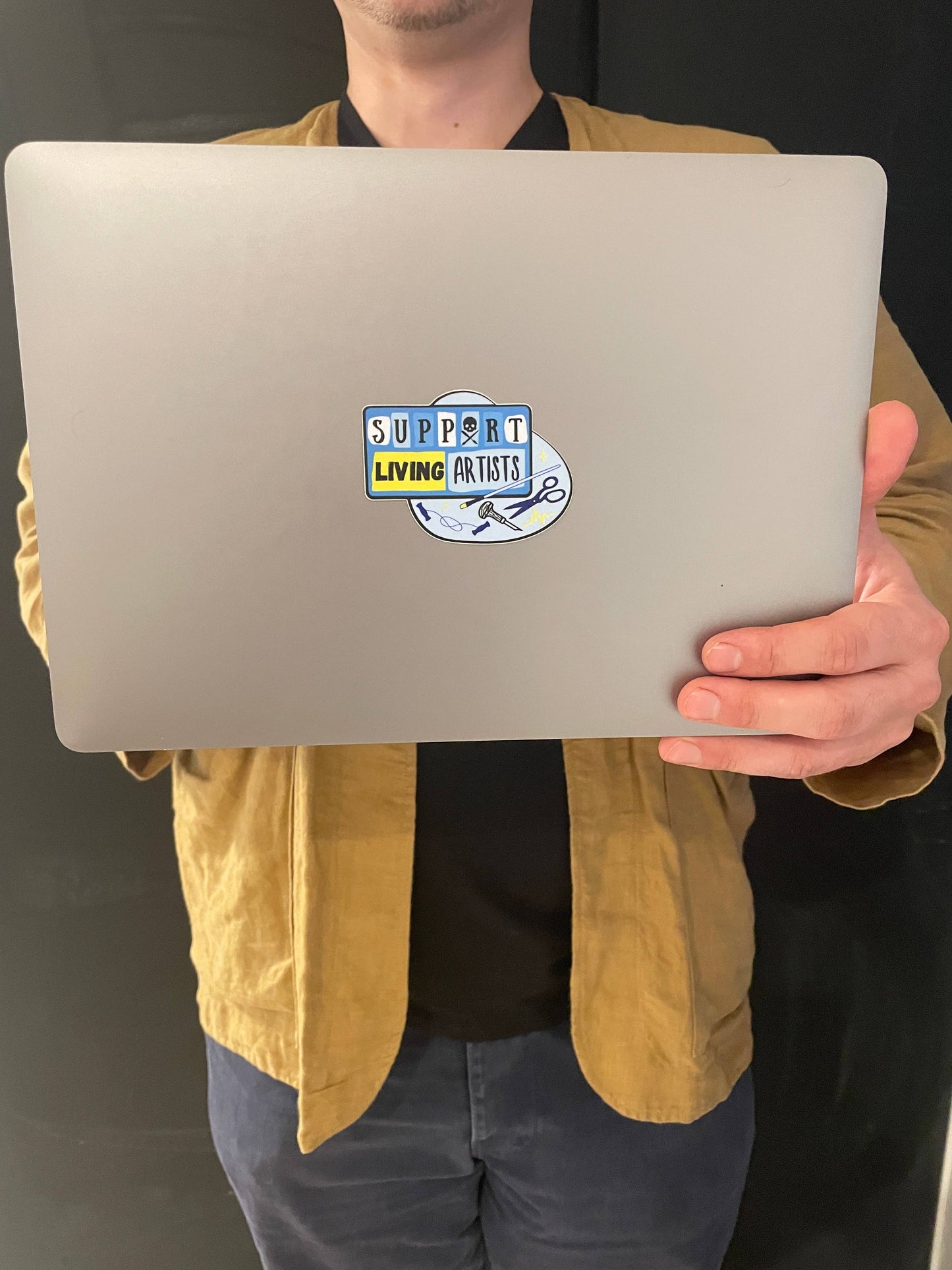 Support Living Artists Sticker Blue