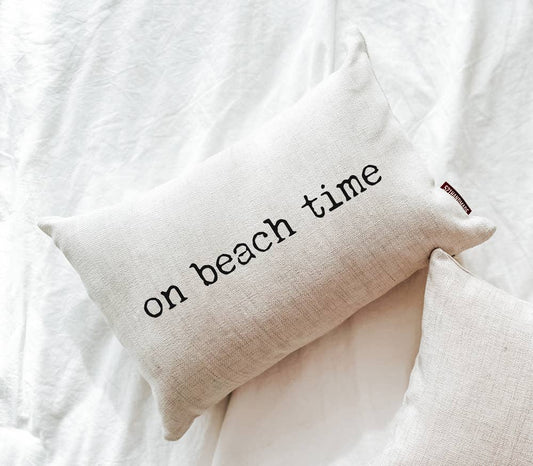 On Beach Time Lumbar Throw Pillow