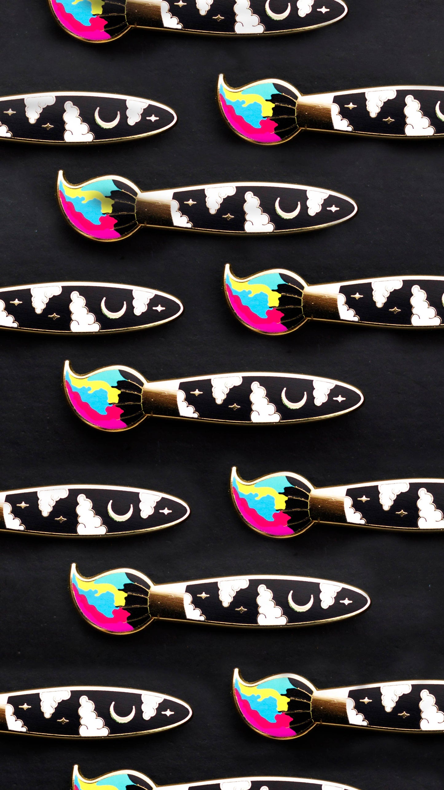Rainbow Paint Brush Enamel Pin, Artist Gift, Painting Gift
