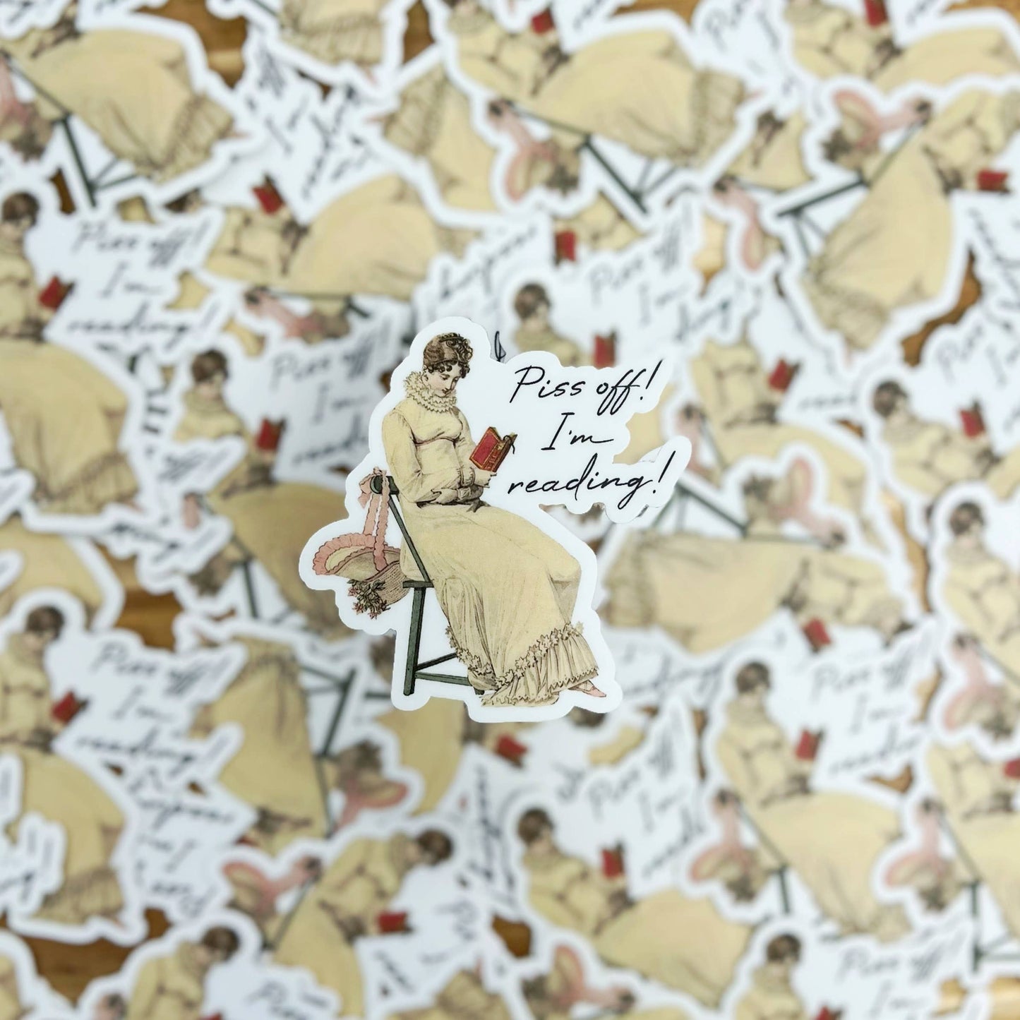 Piss off, I'm reading Sticker