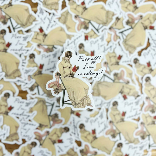 Piss off, I'm reading Sticker