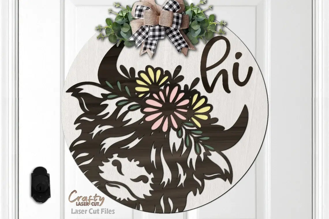 HI Highland Cow Door Hanger DiY