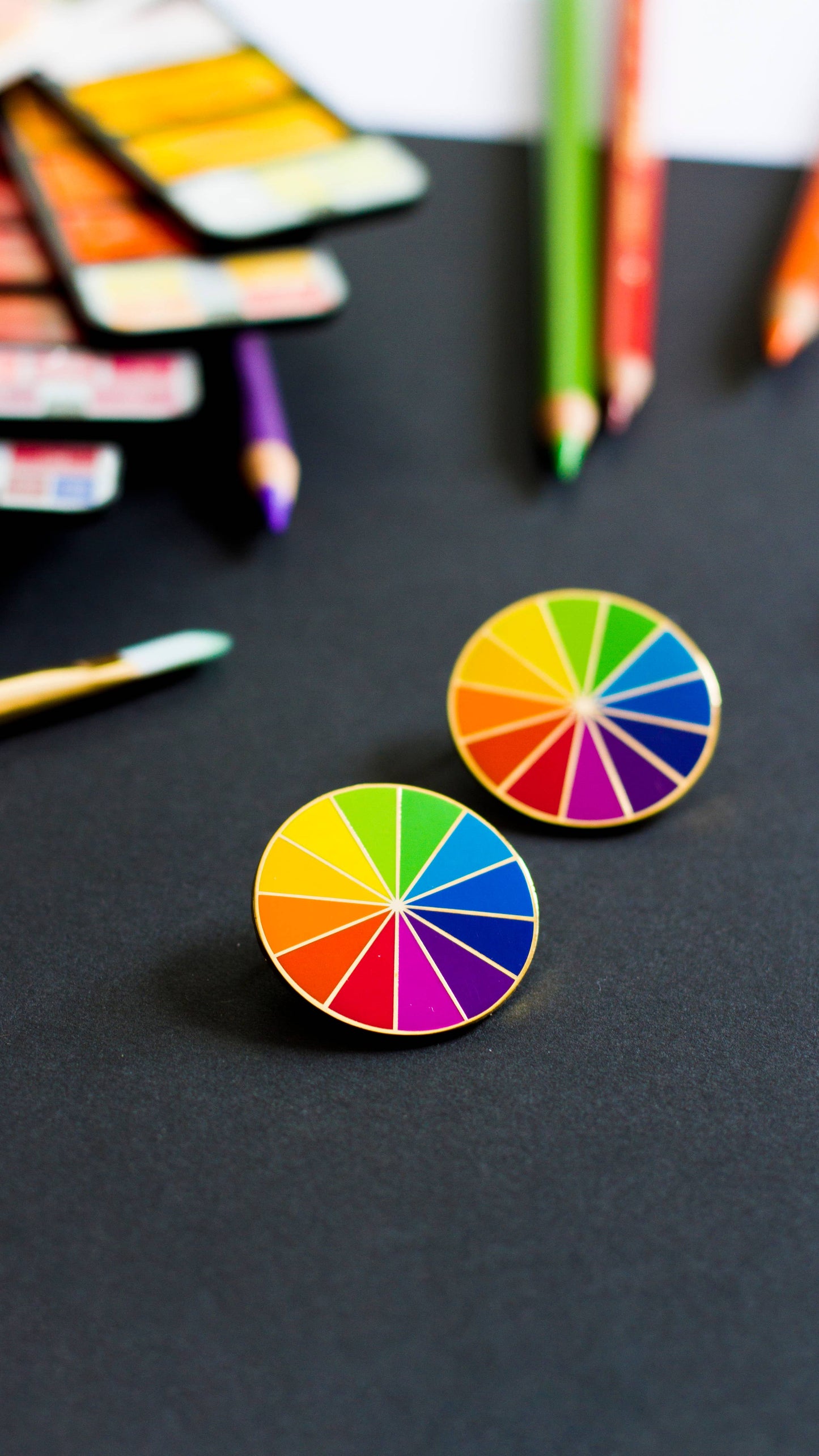 Rainbow Color Wheel Enamel Pin, Artist Gift, Unique Gift