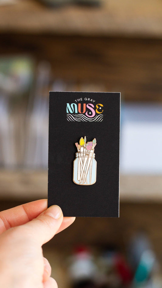 Paint Brushes Enamel Pin, Artist Gift, Graphic Designer