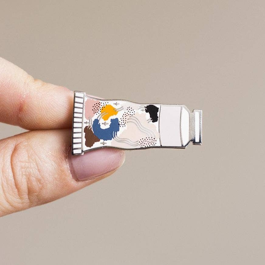 Abstract Art Paint Tube Enamel Pin