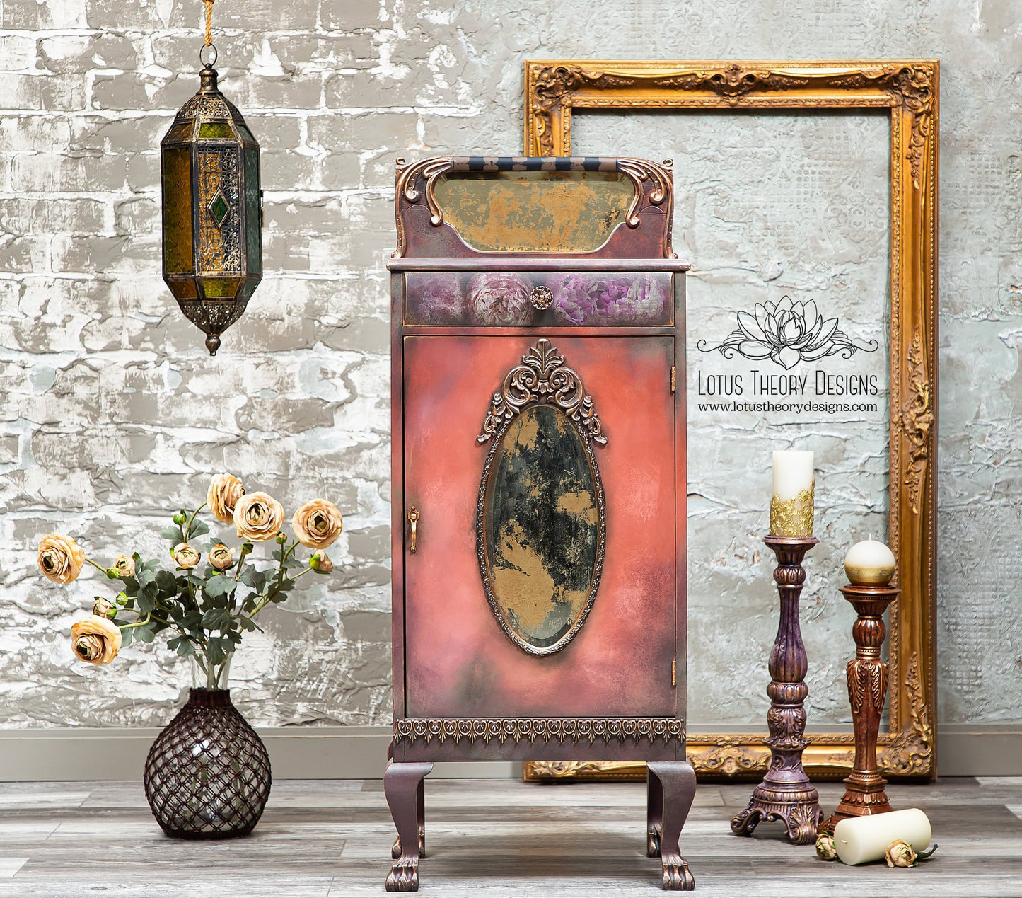 Moody Florals II Mint Decoupage Paper