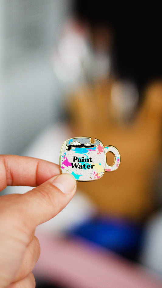 Paint Water Cup Enamel Pin, Watercolor Gift, Artist Gift
