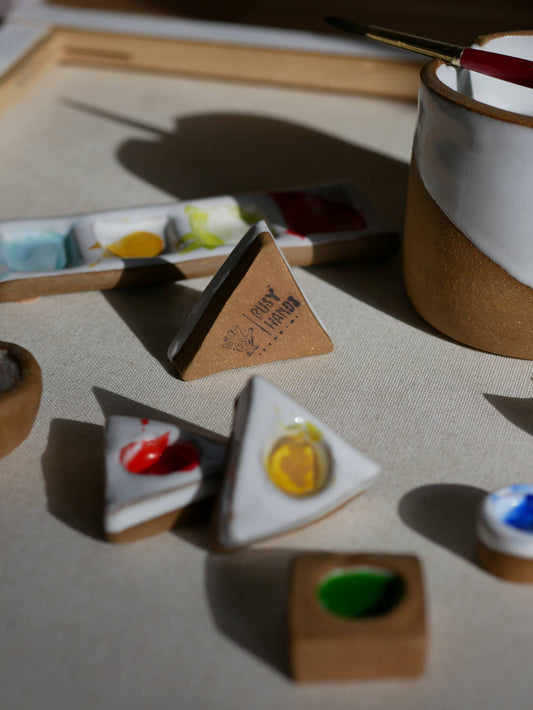 Small Handmade Paint Pans and Mixing Dishes