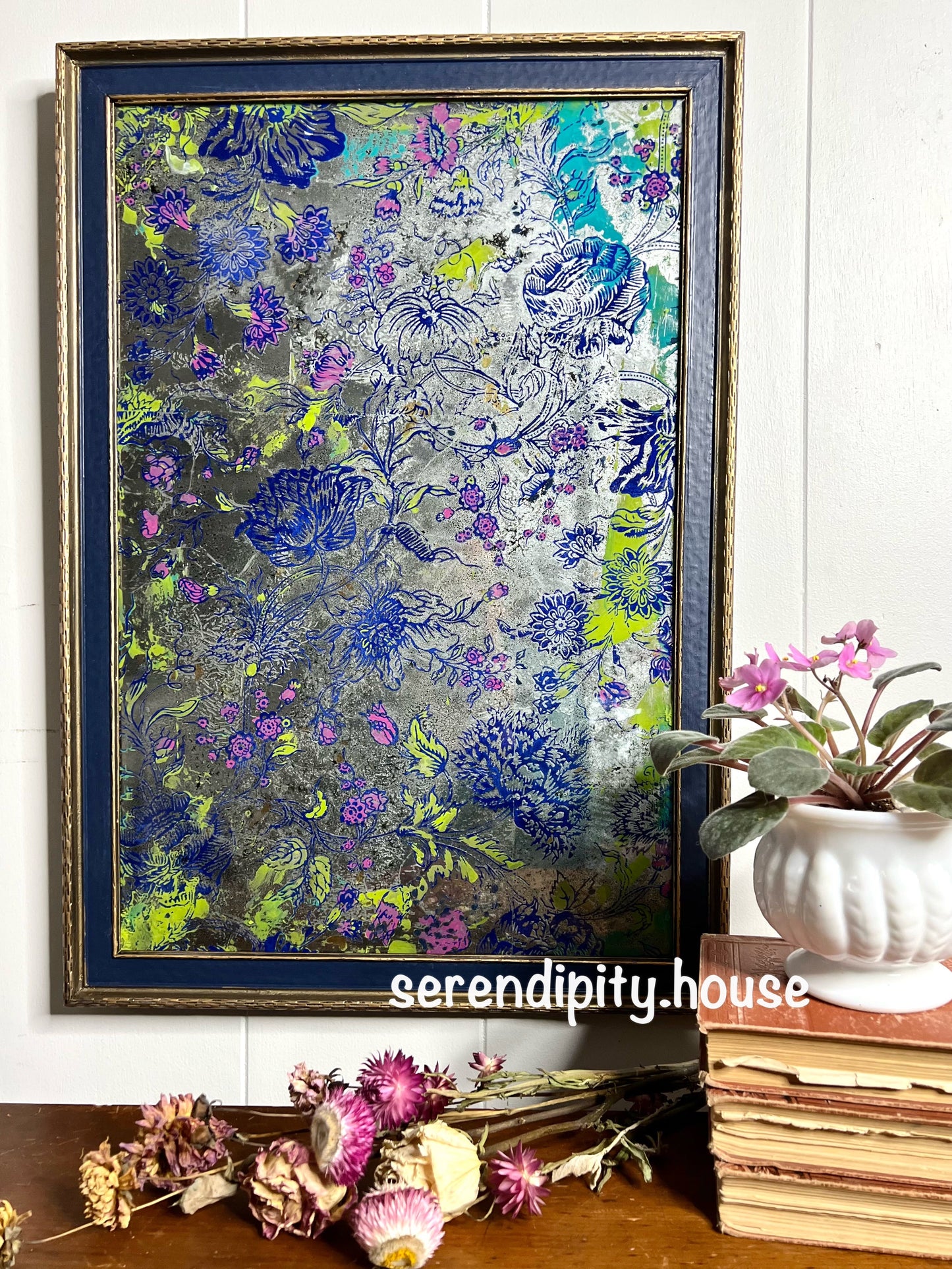 Indigo Floral Paint Inlay