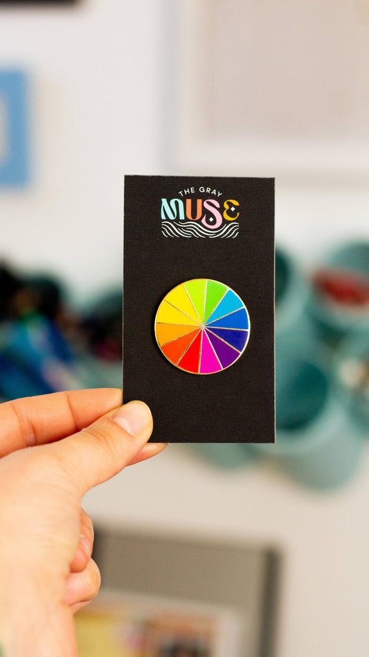 Rainbow Color Wheel Enamel Pin, Artist Gift, Unique Gift