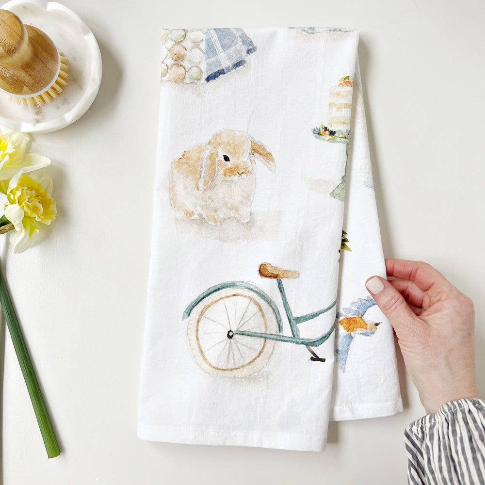 springtime tea towel