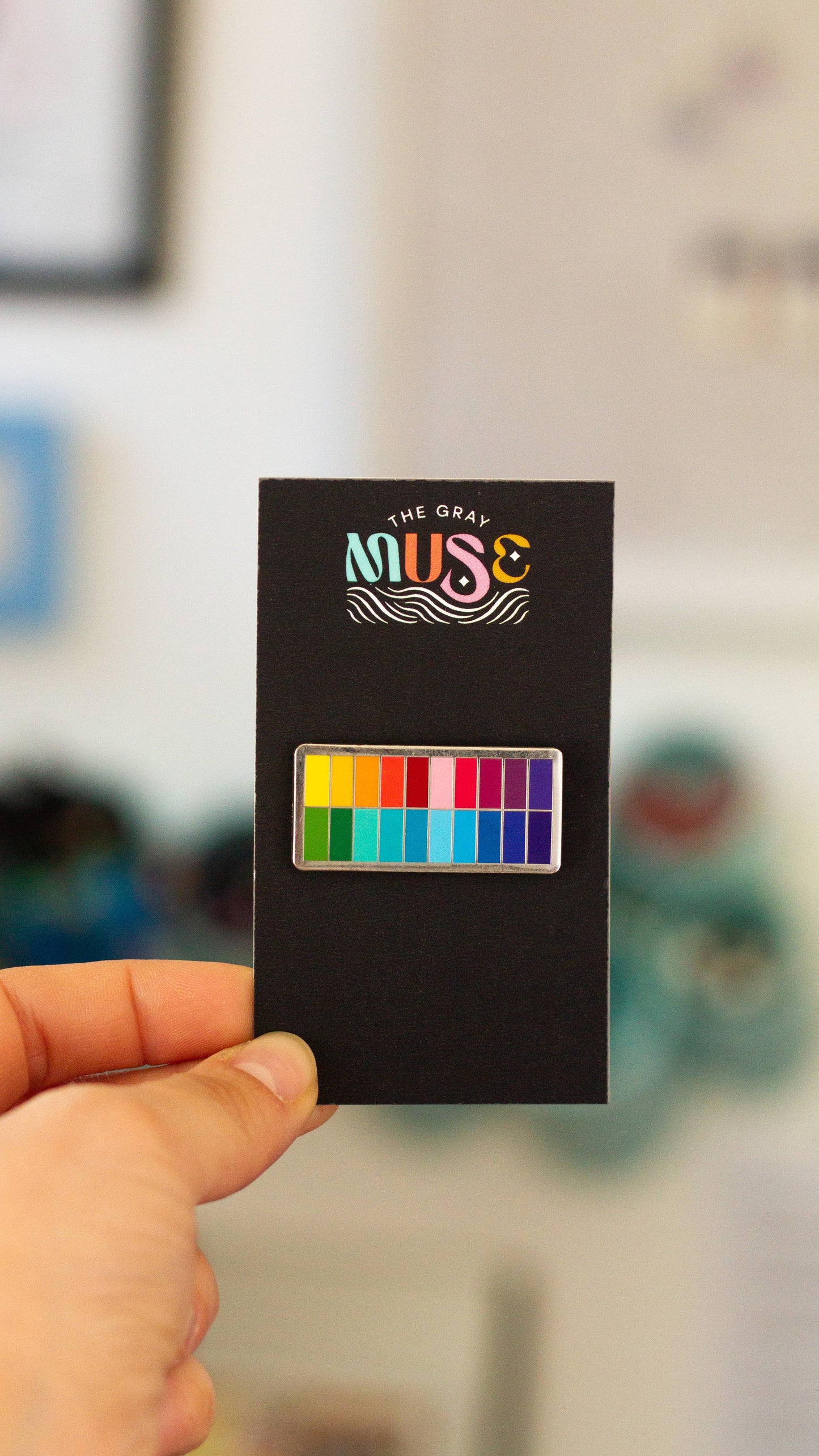 Slim Color Palette Enamel Pin, Watercolor, Painting, Artist