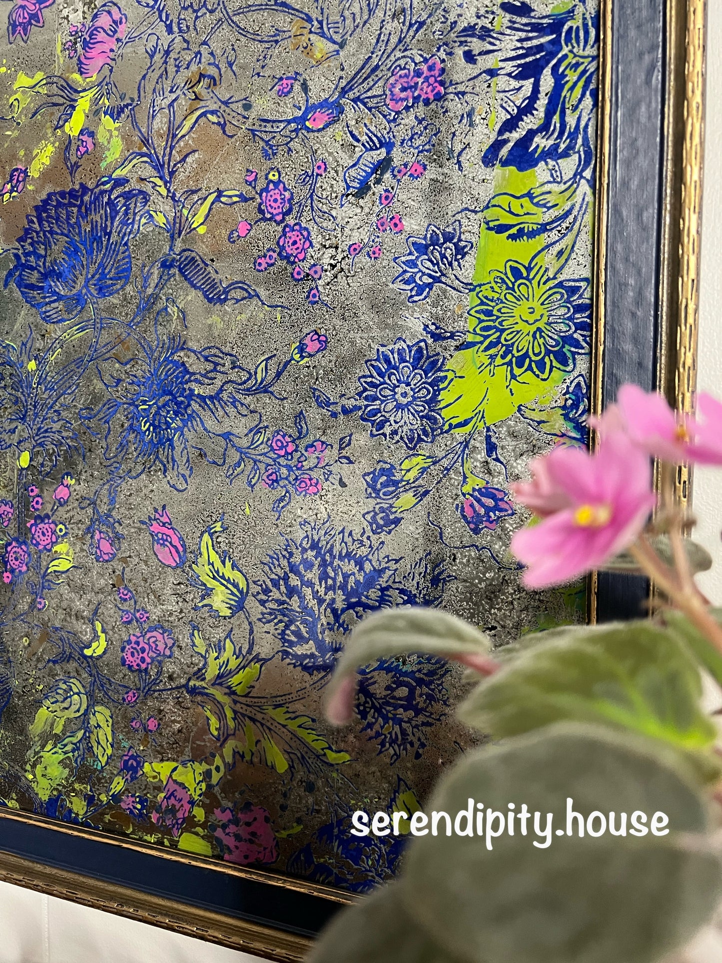 Indigo Floral Paint Inlay