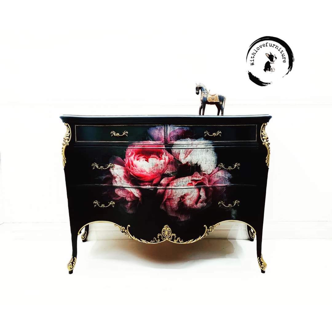 Moody Florals Mint Decoupage Paper