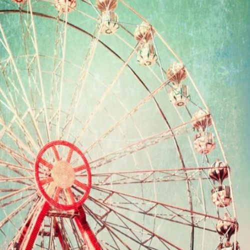 Ferris Wheel Mint Decoupage Paper