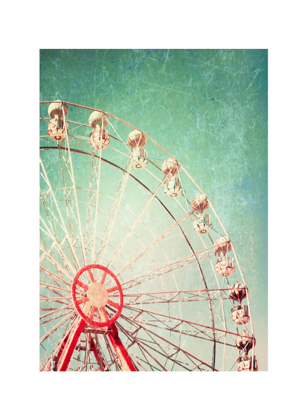 Ferris Wheel Mint Decoupage Paper